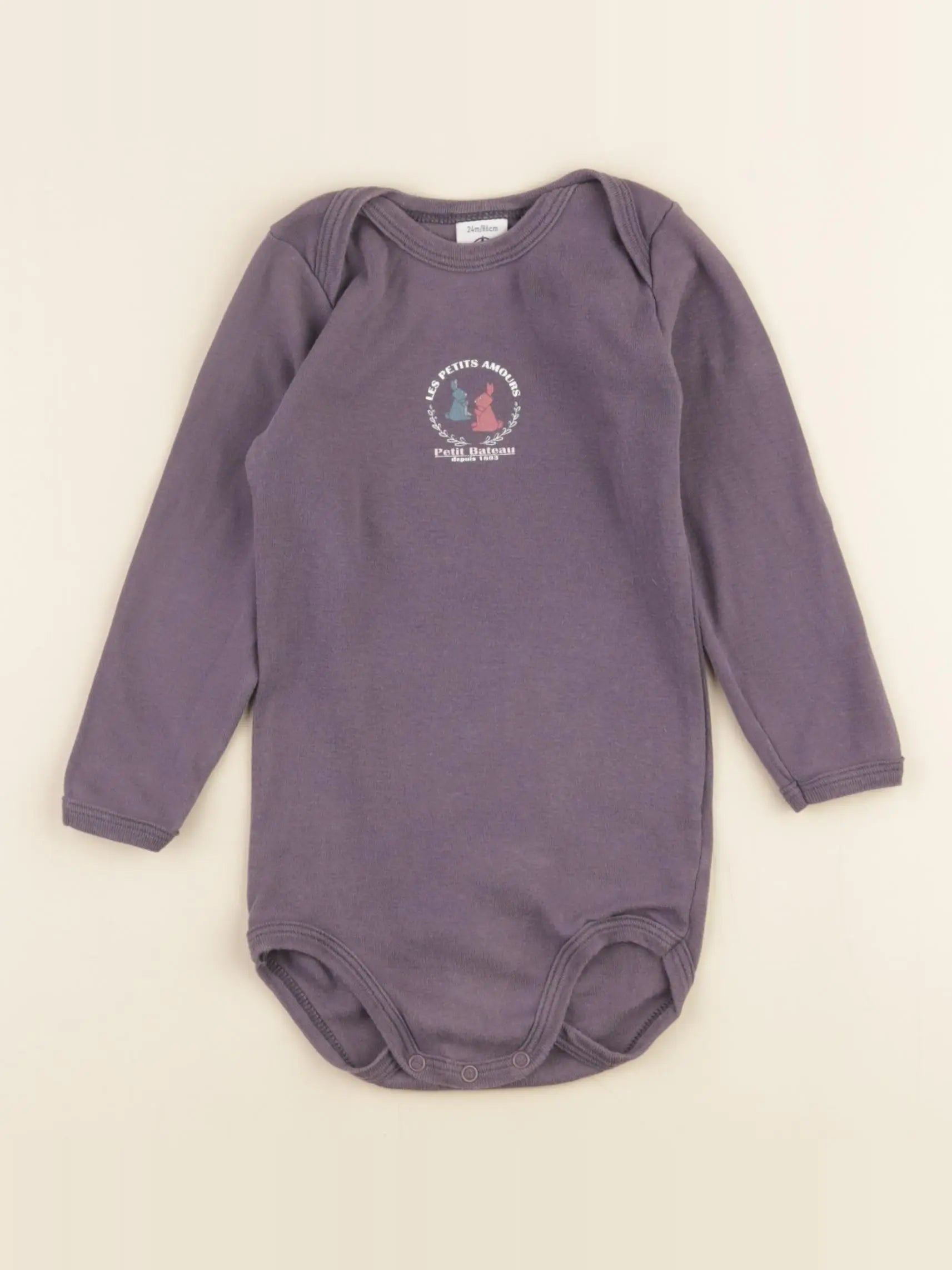 Petit Bateau - body violet - 24 mois