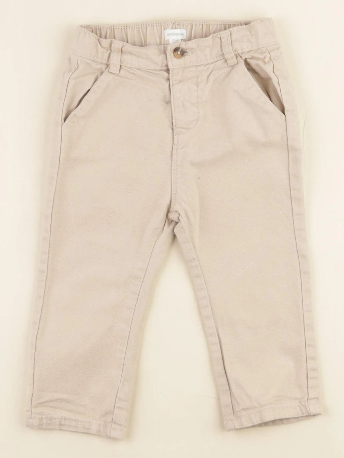 Vertbaudet - pantalon beige - 24 mois