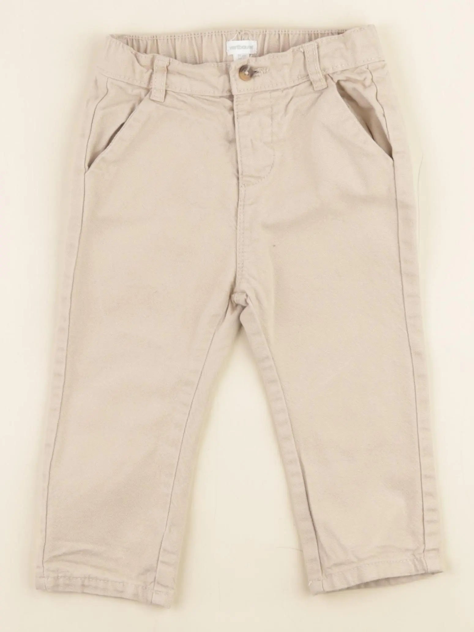 Vertbaudet - pantalon beige - 24 mois