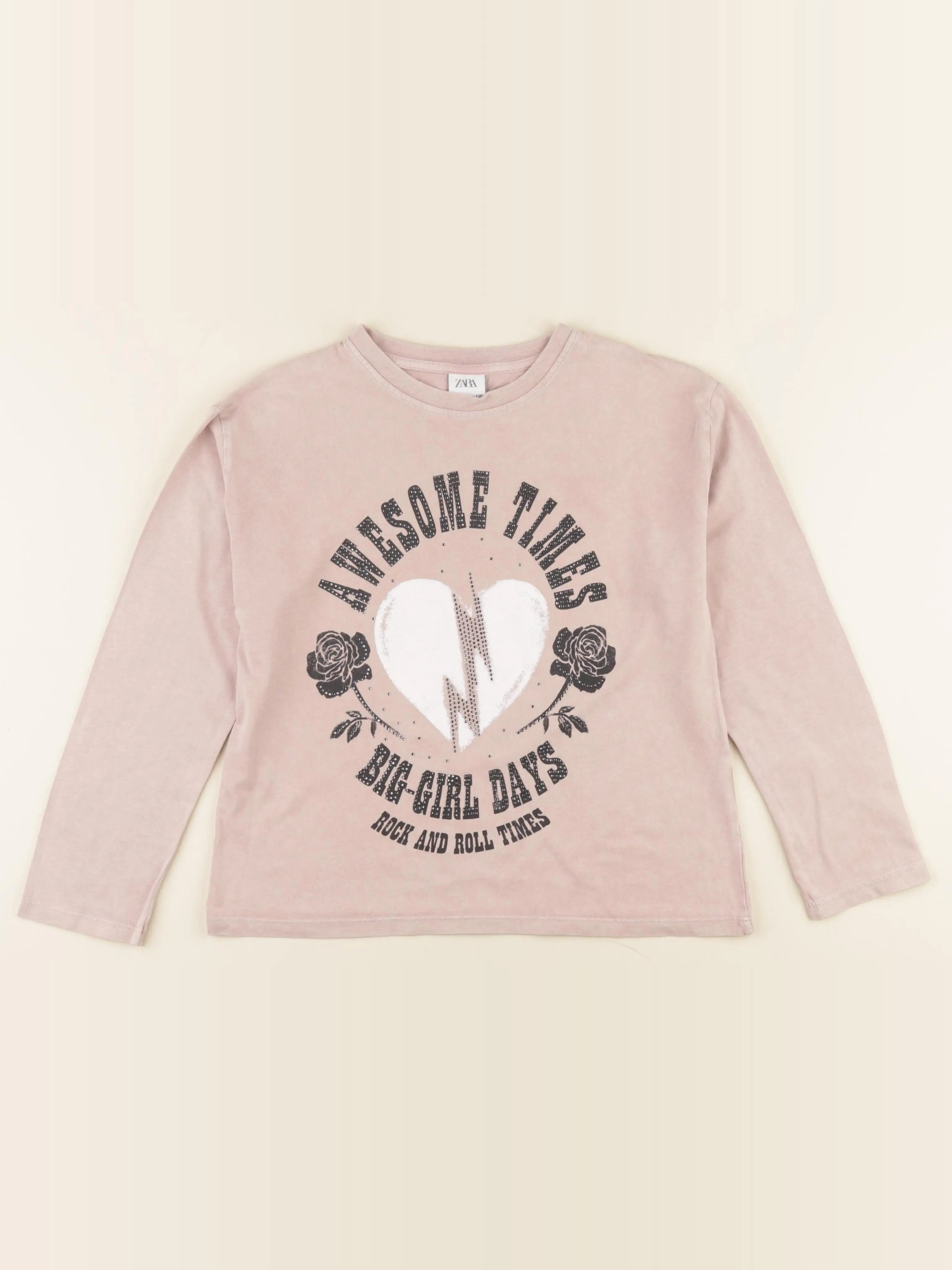 Zara - tee-shirt rose - 8/9 ans