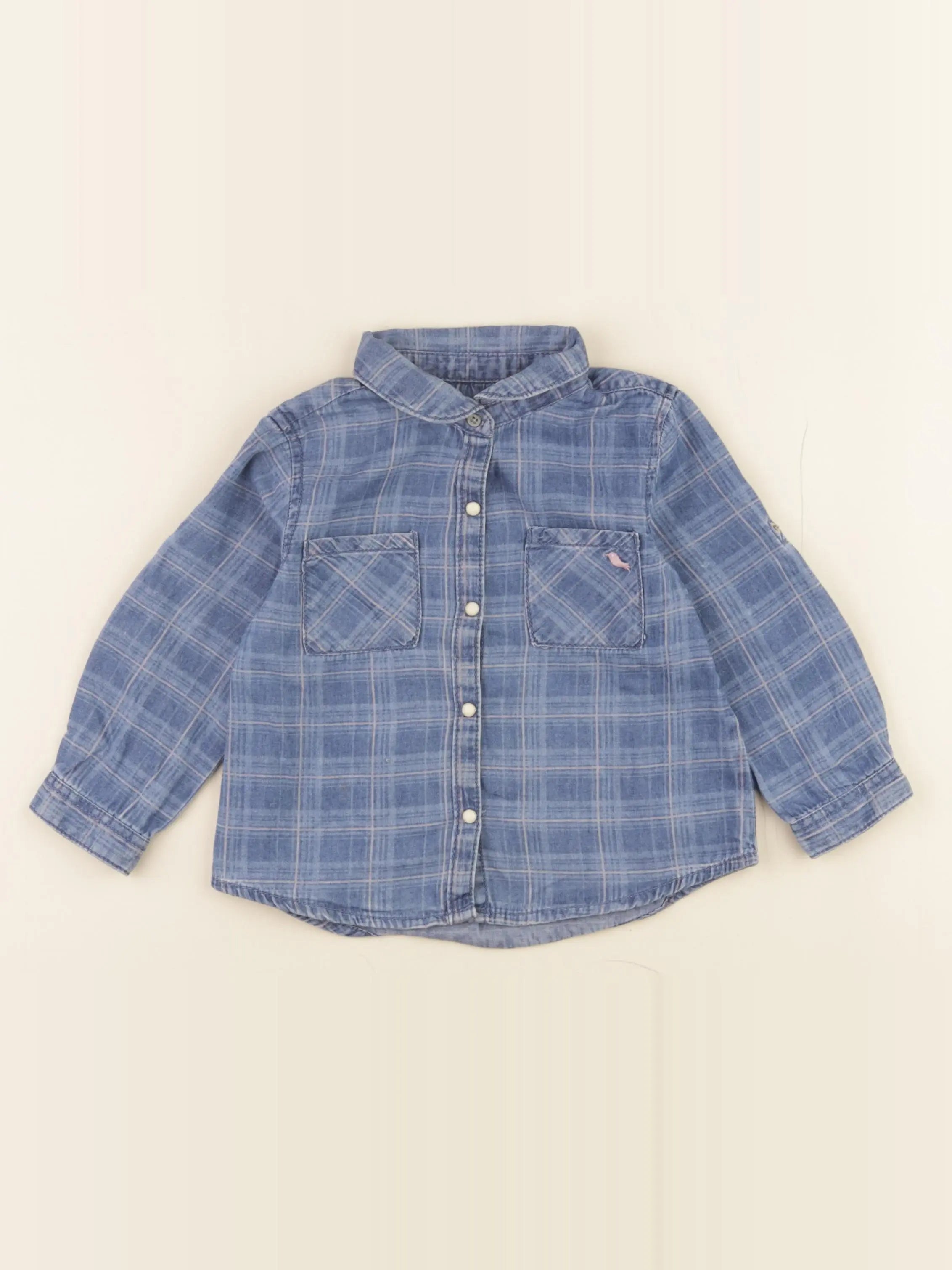 Zara - blouse bleu, rose - 18/24 mois