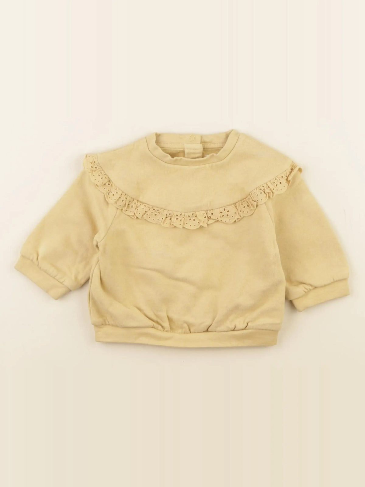Vertbaudet - sweat jaune - 6 mois