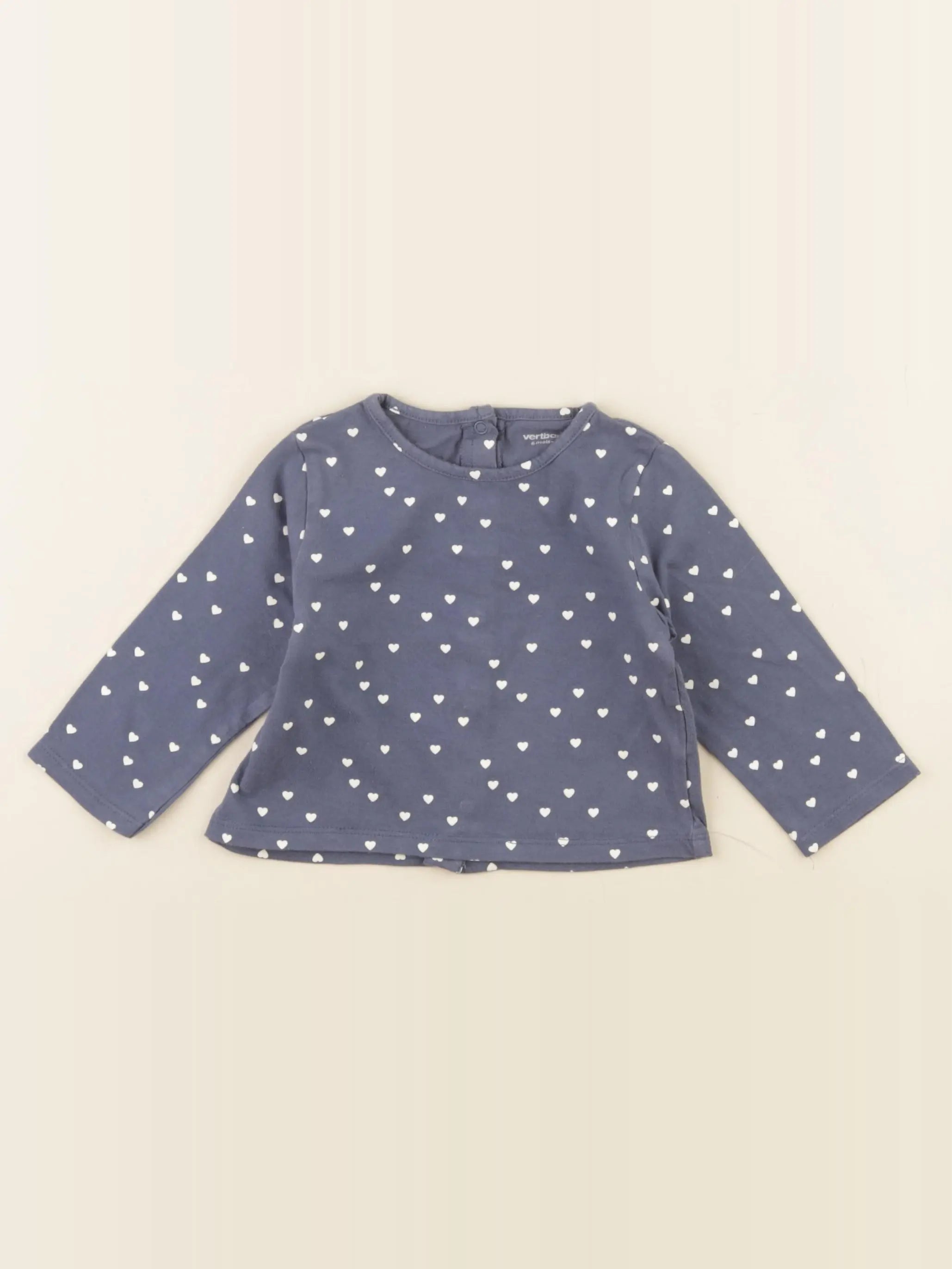 Vertbaudet - tee-shirt bleu - 6 mois