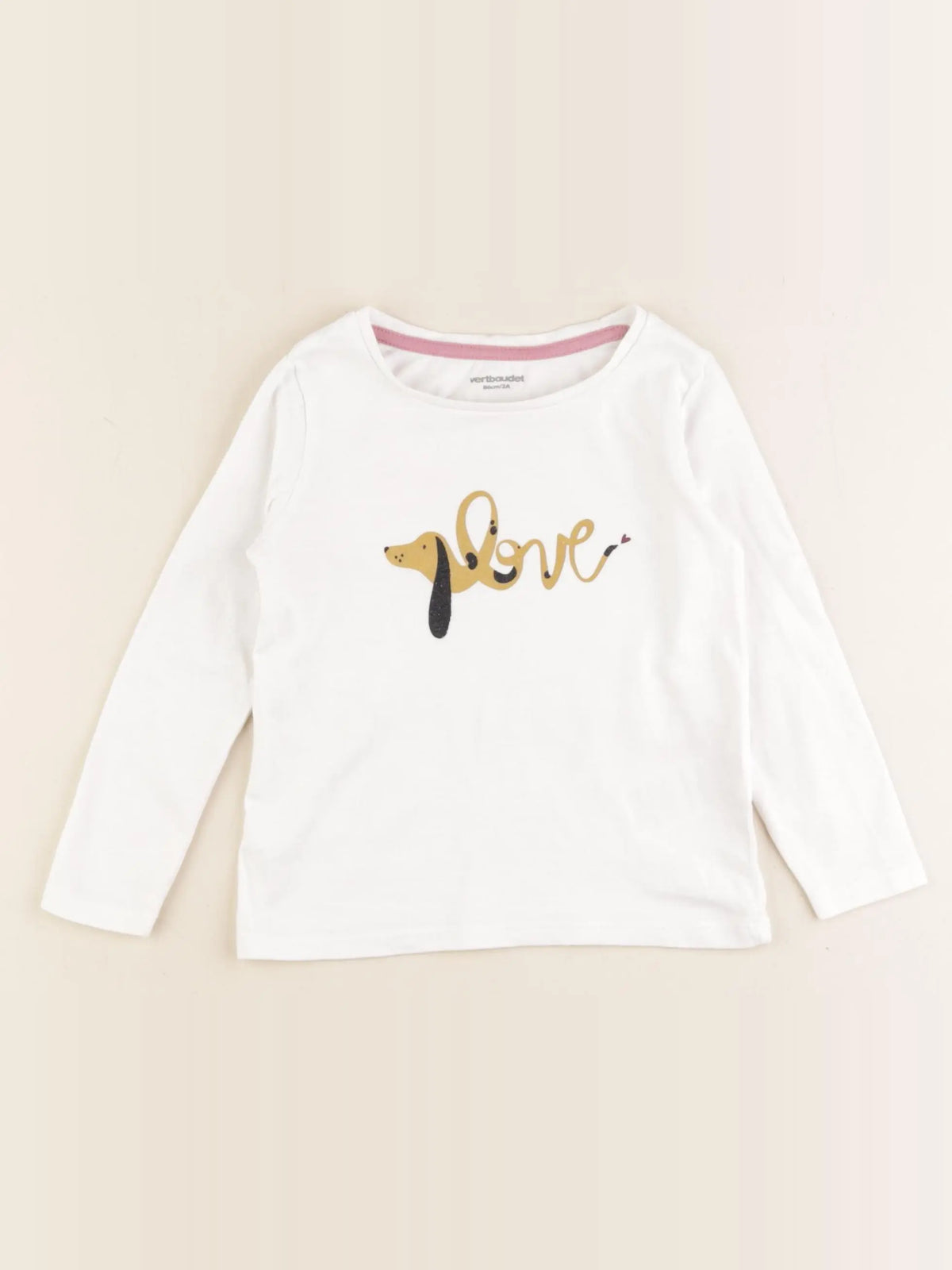 Vertbaudet - tee-shirt blanc - 2 ans