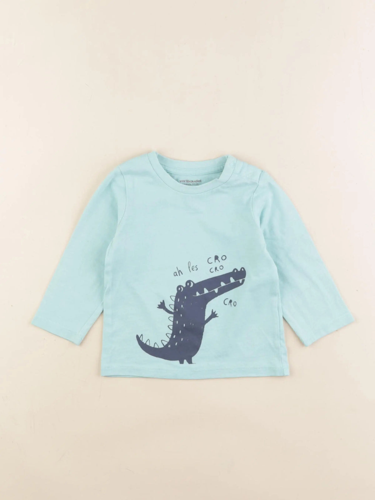 Vertbaudet - tee-shirt bleu - 12 mois