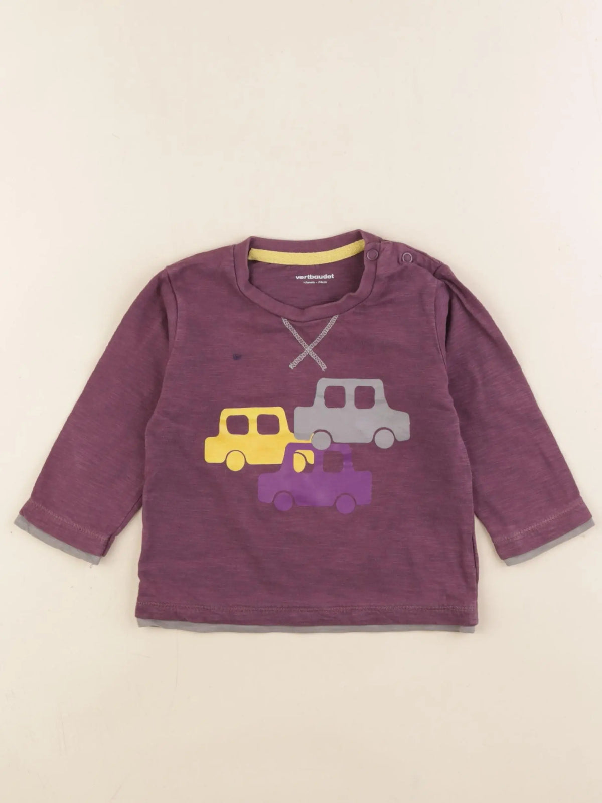 Vertbaudet - tee-shirt violet - 12 mois