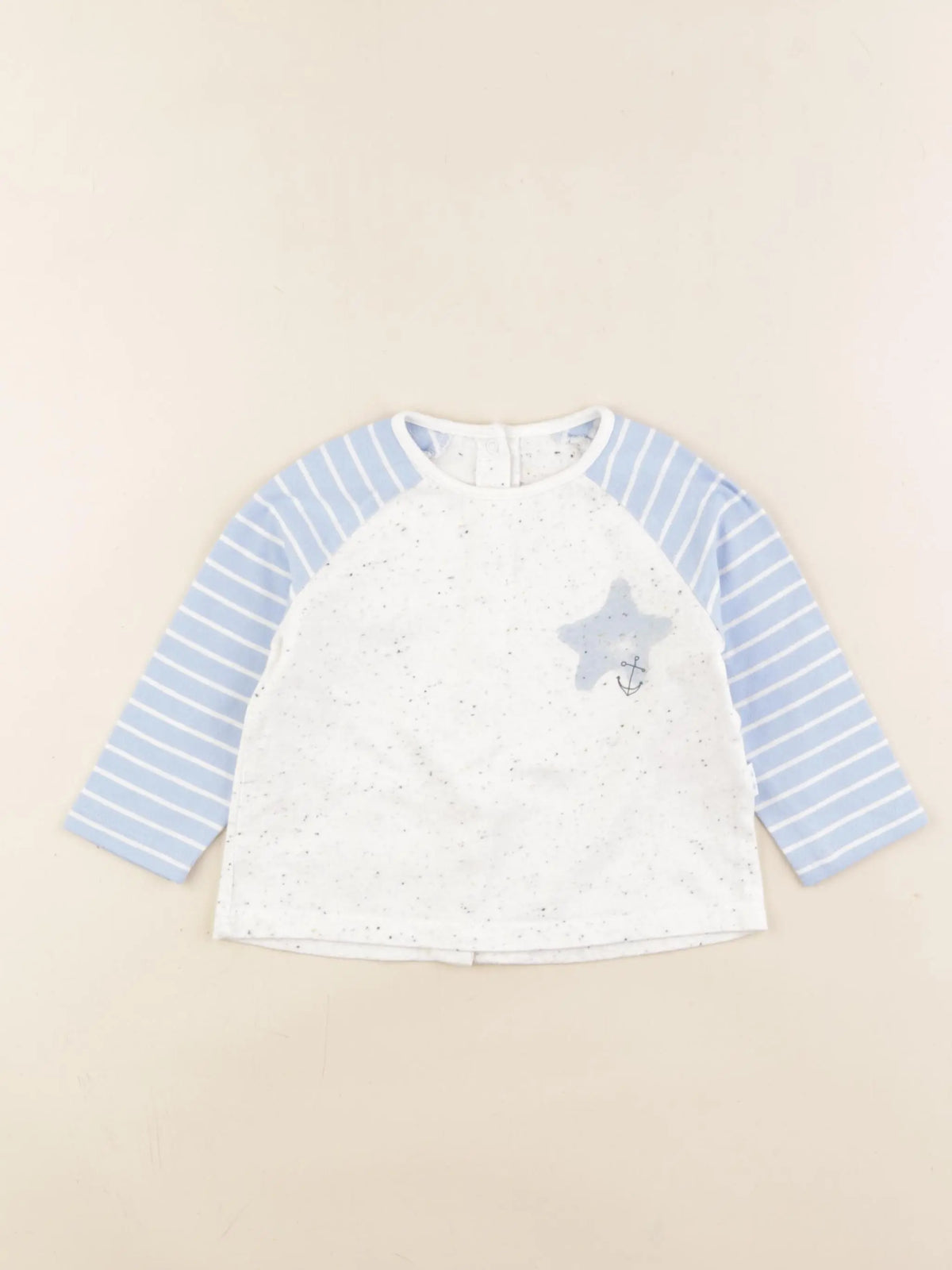 Vertbaudet - tee-shirt bleu - 12 mois