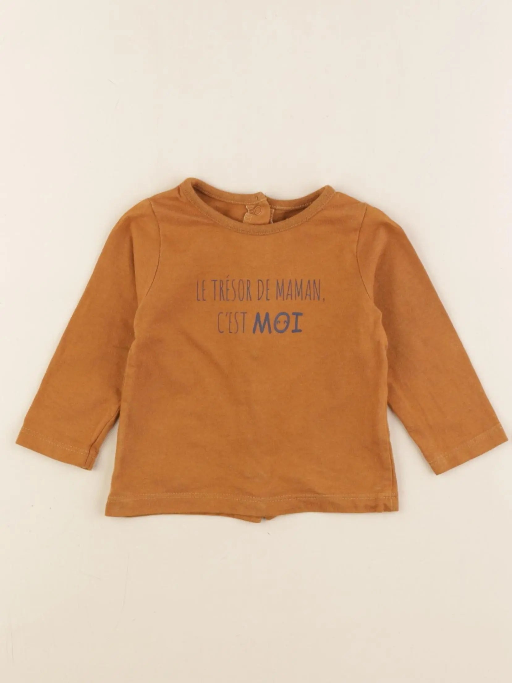 Vertbaudet - tee-shirt marron - 6 mois