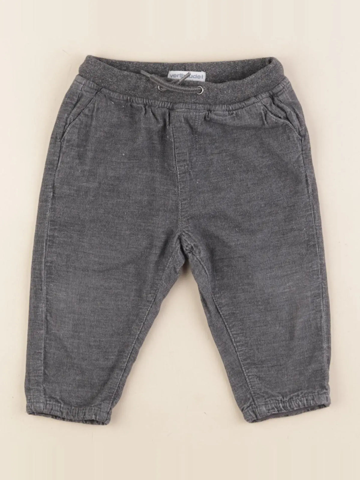 Vertbaudet - pantalon gris - 12 mois