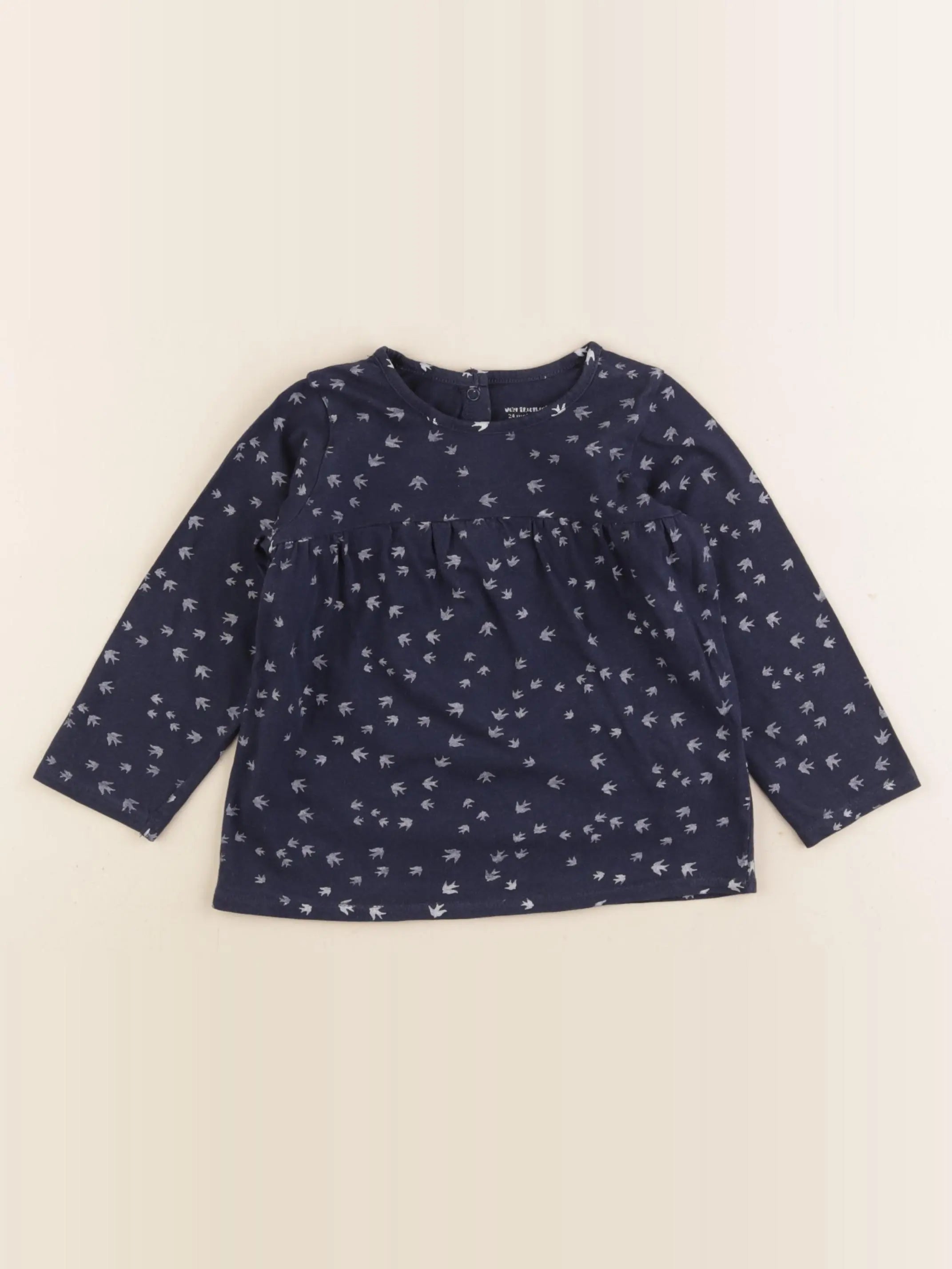 Vertbaudet - tee-shirt bleu, blanc - 24 mois