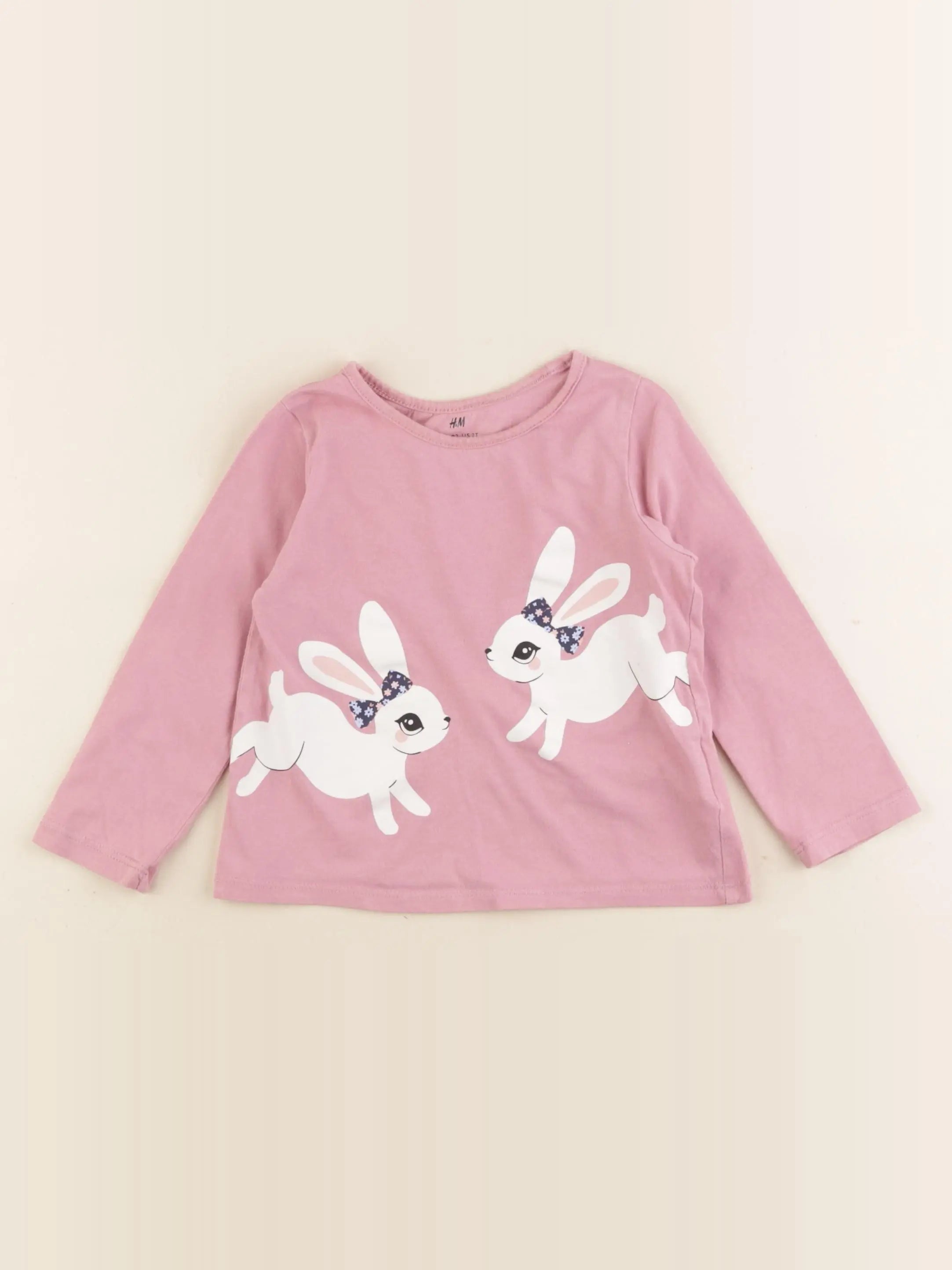 H&M - tee-shirt rose - 1 an à 2 ans