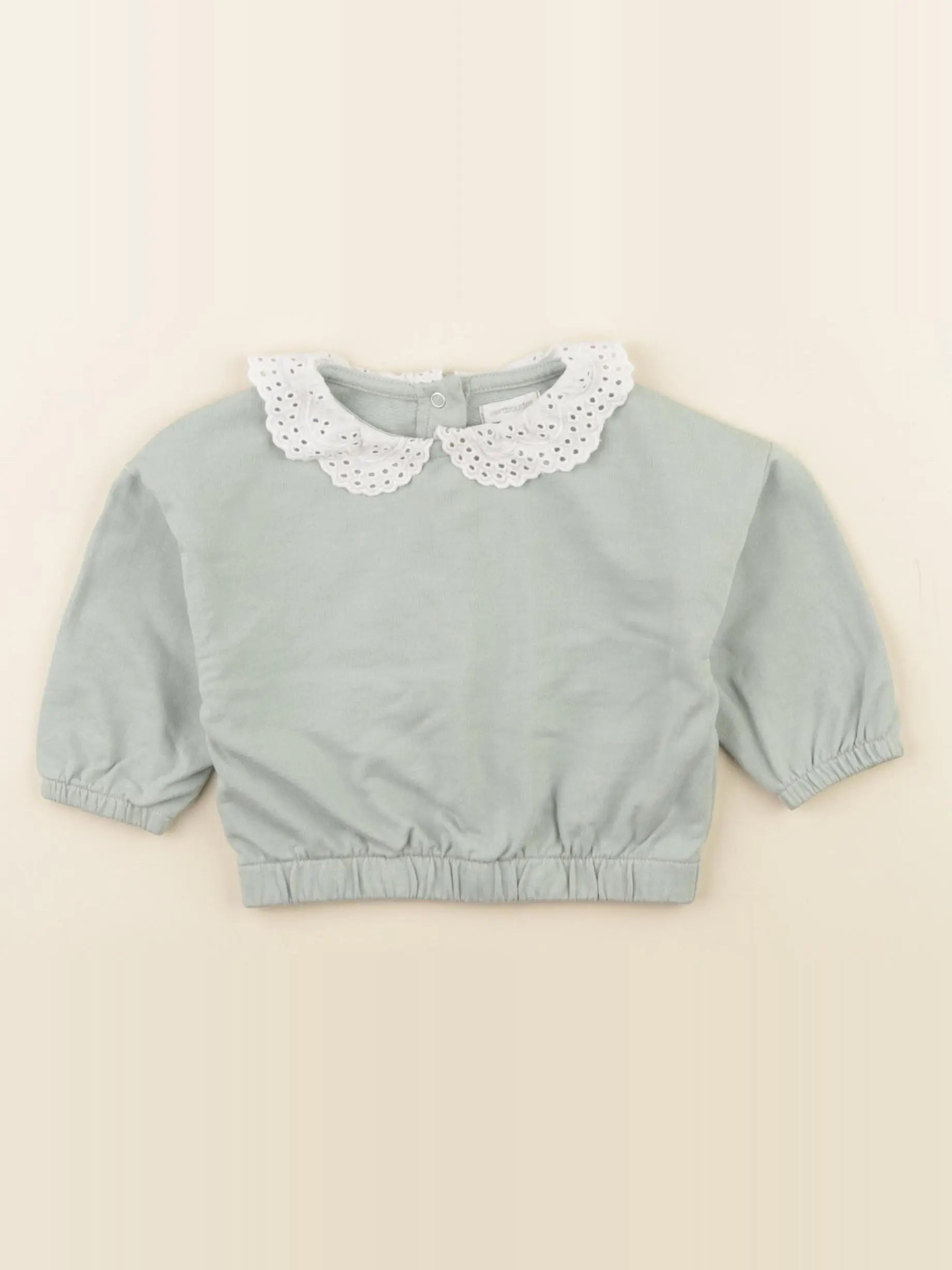 Vertbaudet - sweat vert - 6 mois