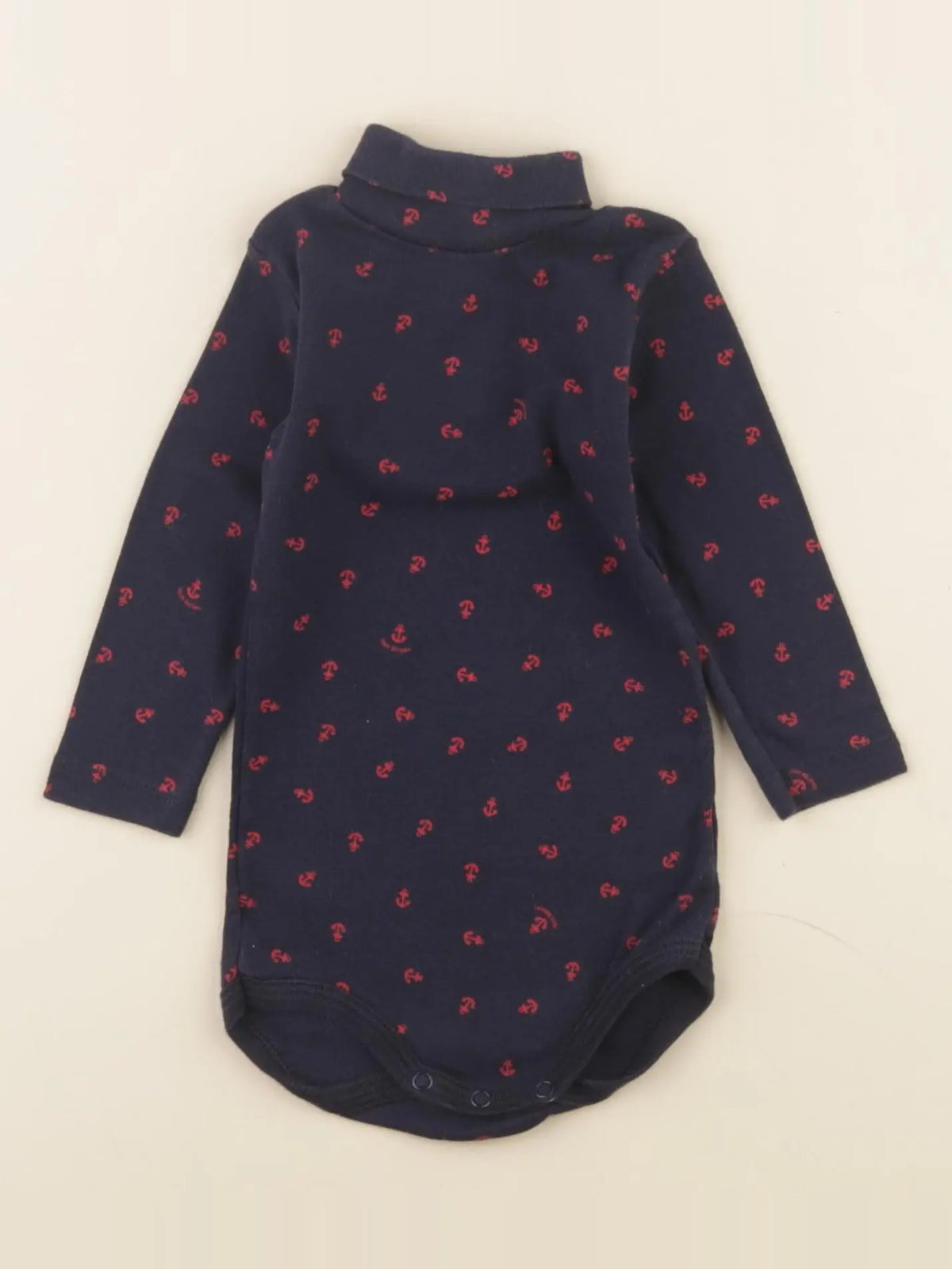 Petit Bateau - body à col bleu - 6 mois
