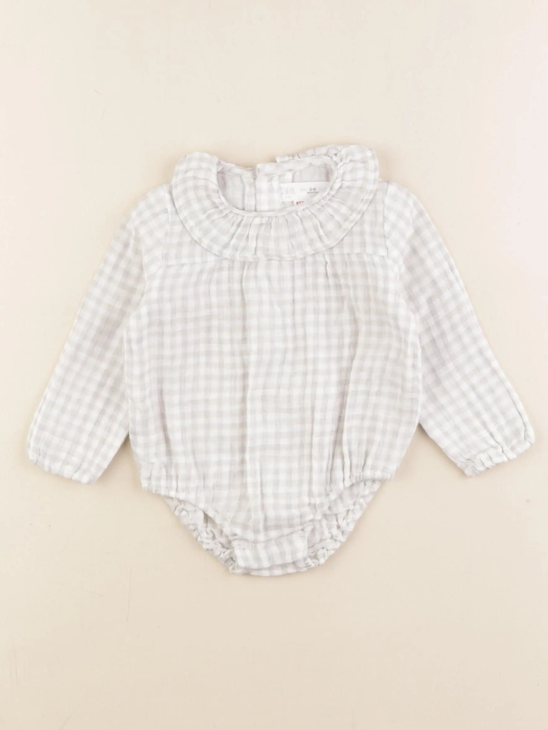 Zara - combinaison blanc, gris - 3/6 mois