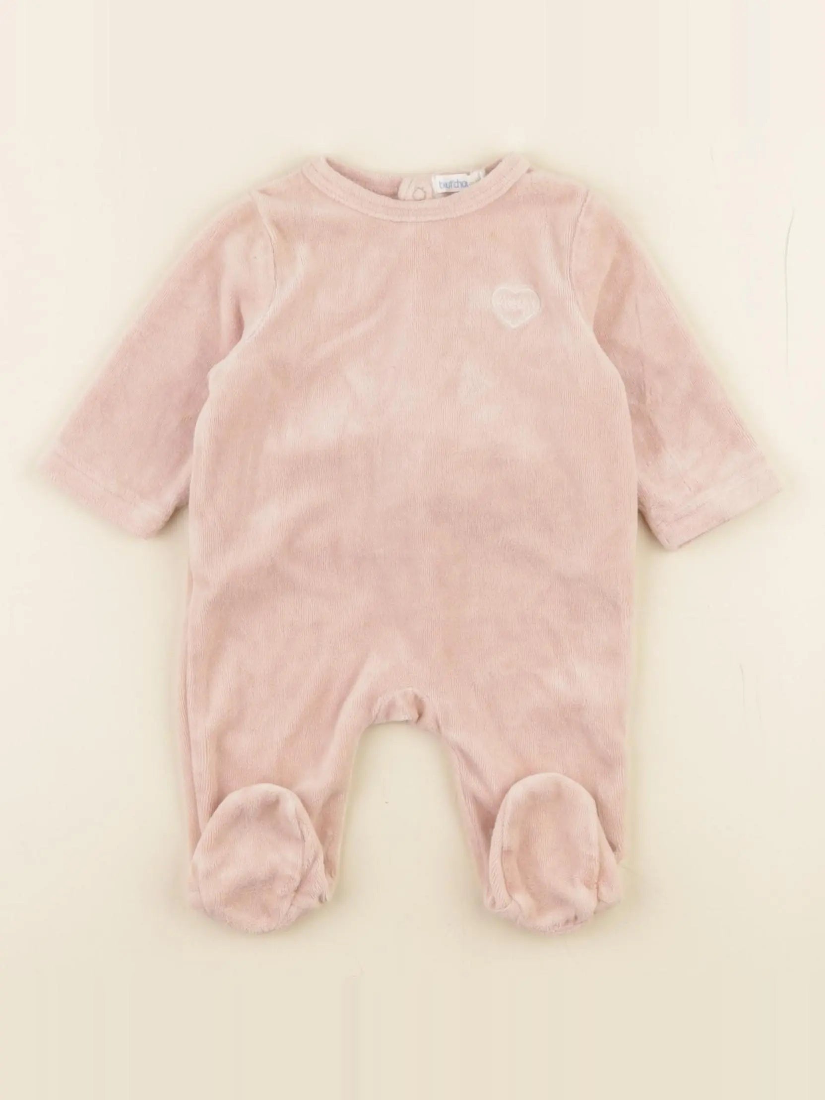 Boutchou - pyjama velours rose - 1 mois