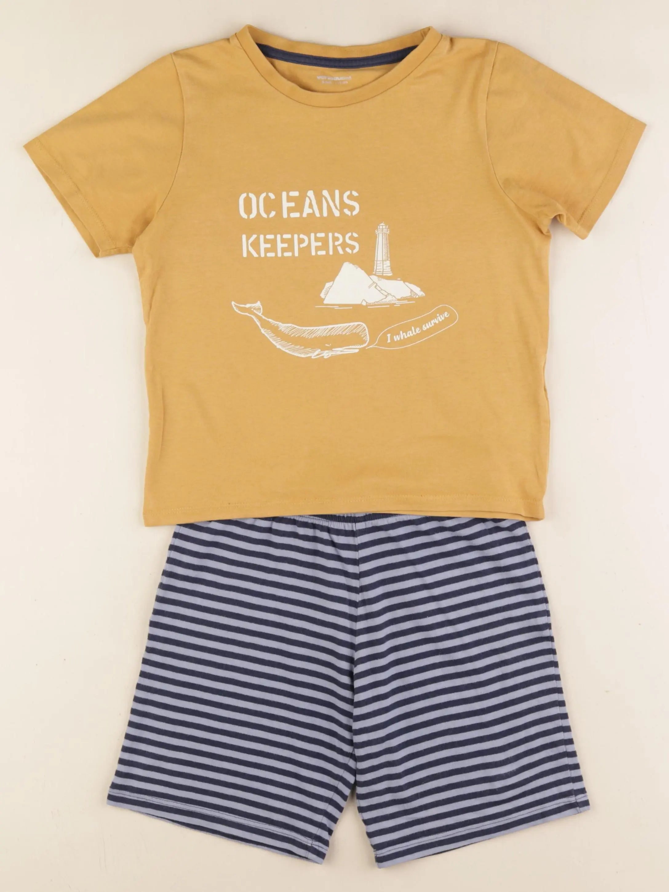 Vertbaudet - pyjama coton bleu, jaune - 6 ans