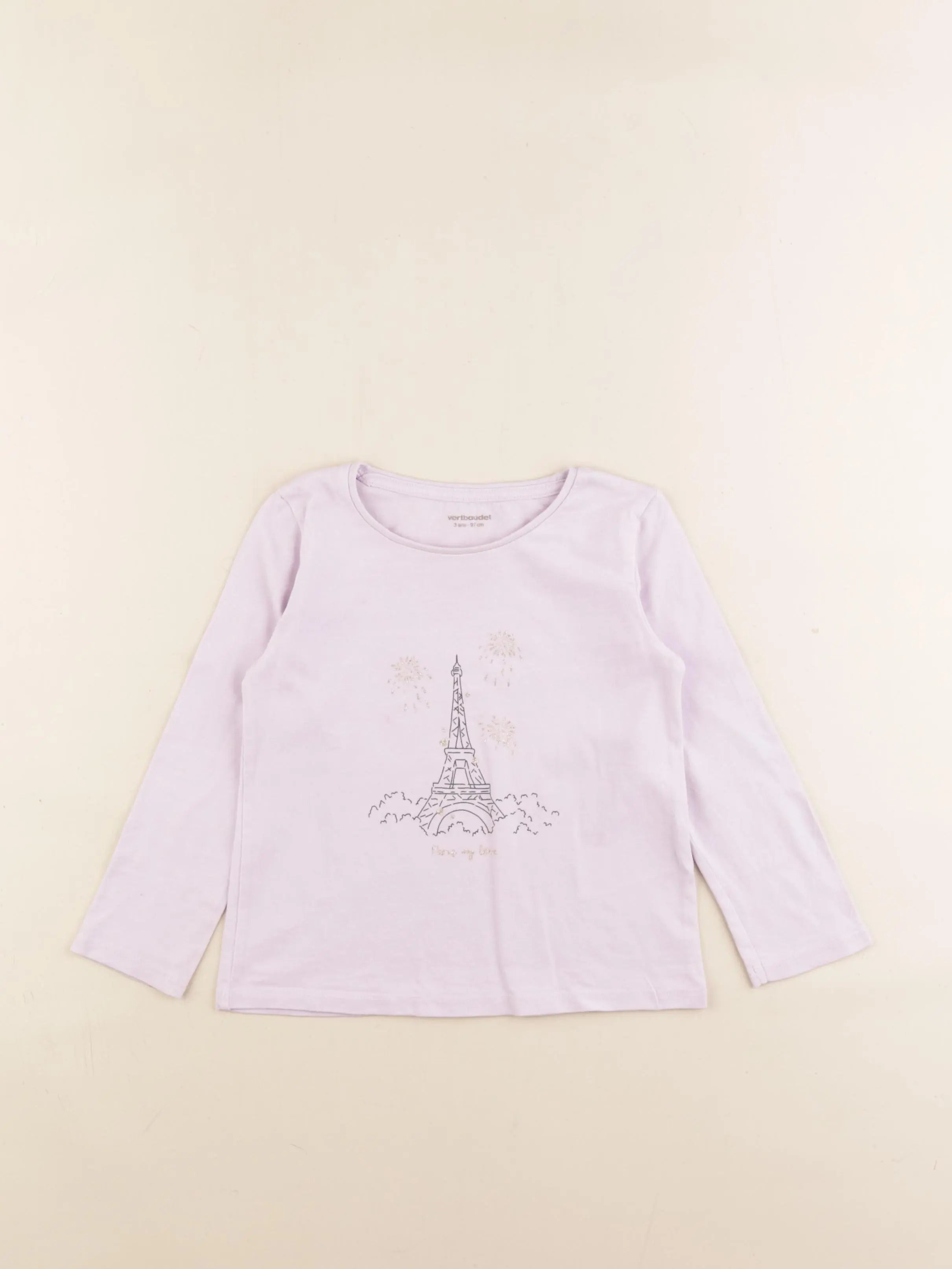 Vertbaudet - tee-shirt violet - 3 ans