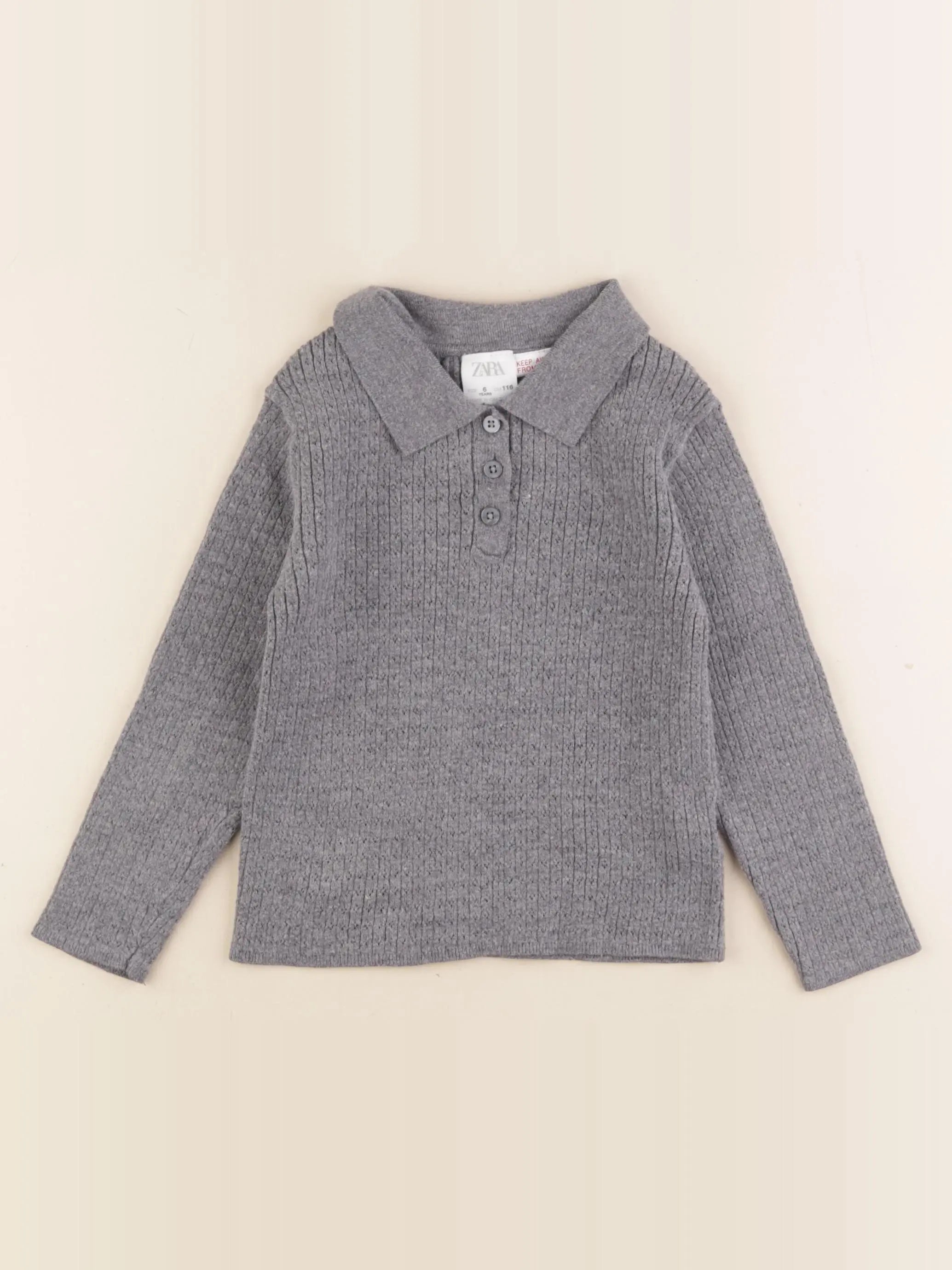 Zara - pull gris - 6 ans