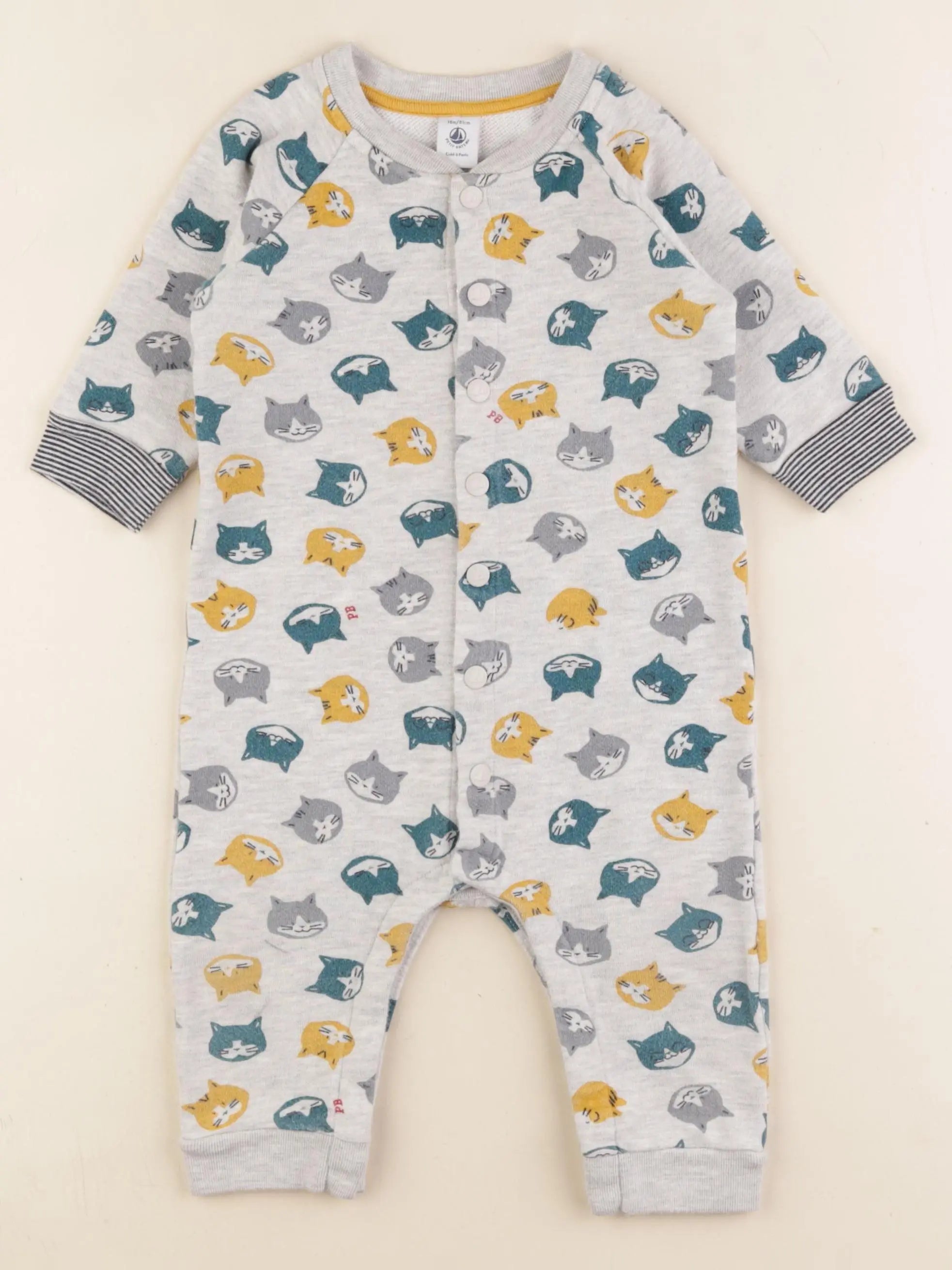 Petit Bateau - combinaison gris - 18 mois