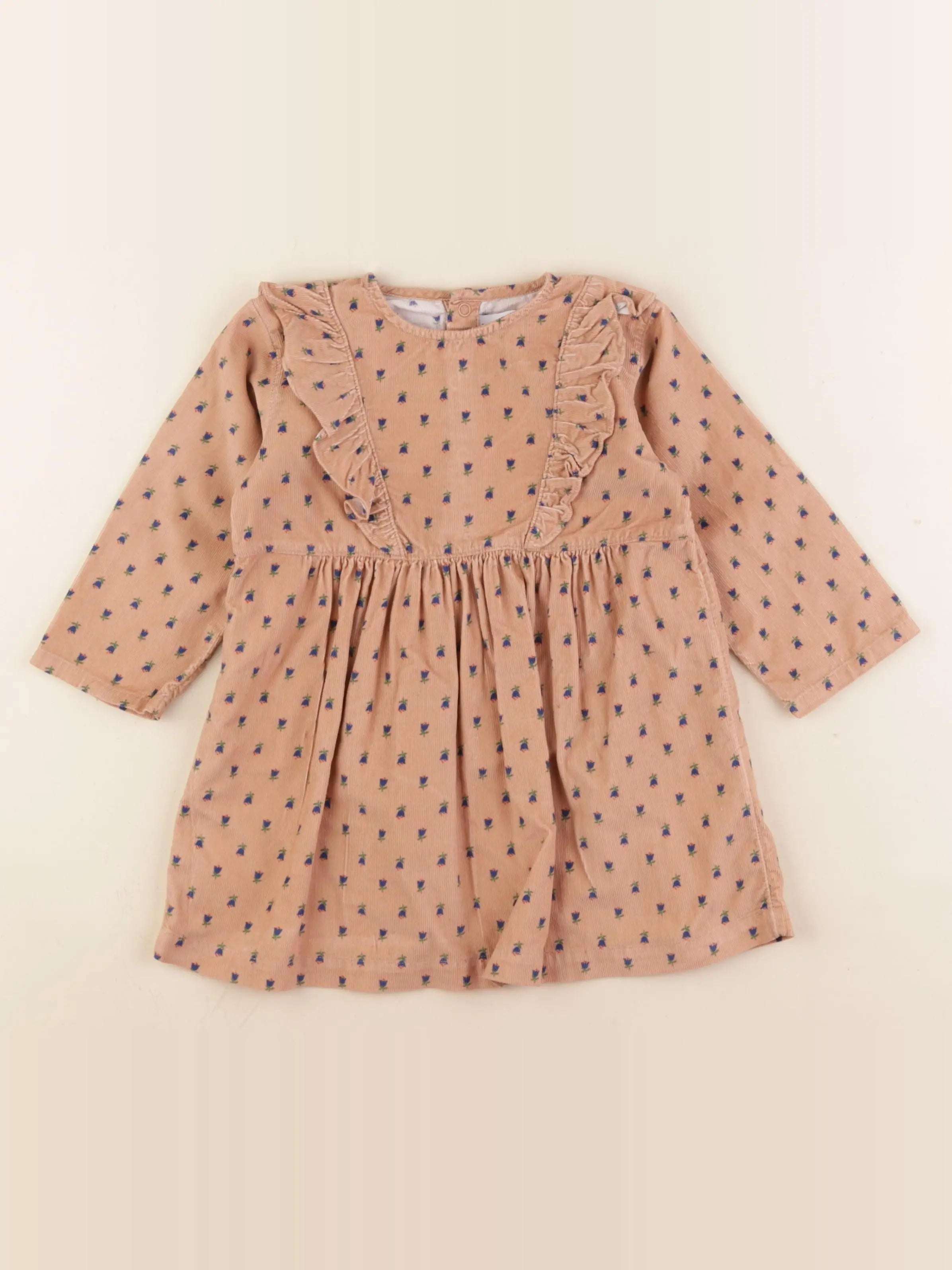 Petit Bateau - robe marron - 24 mois