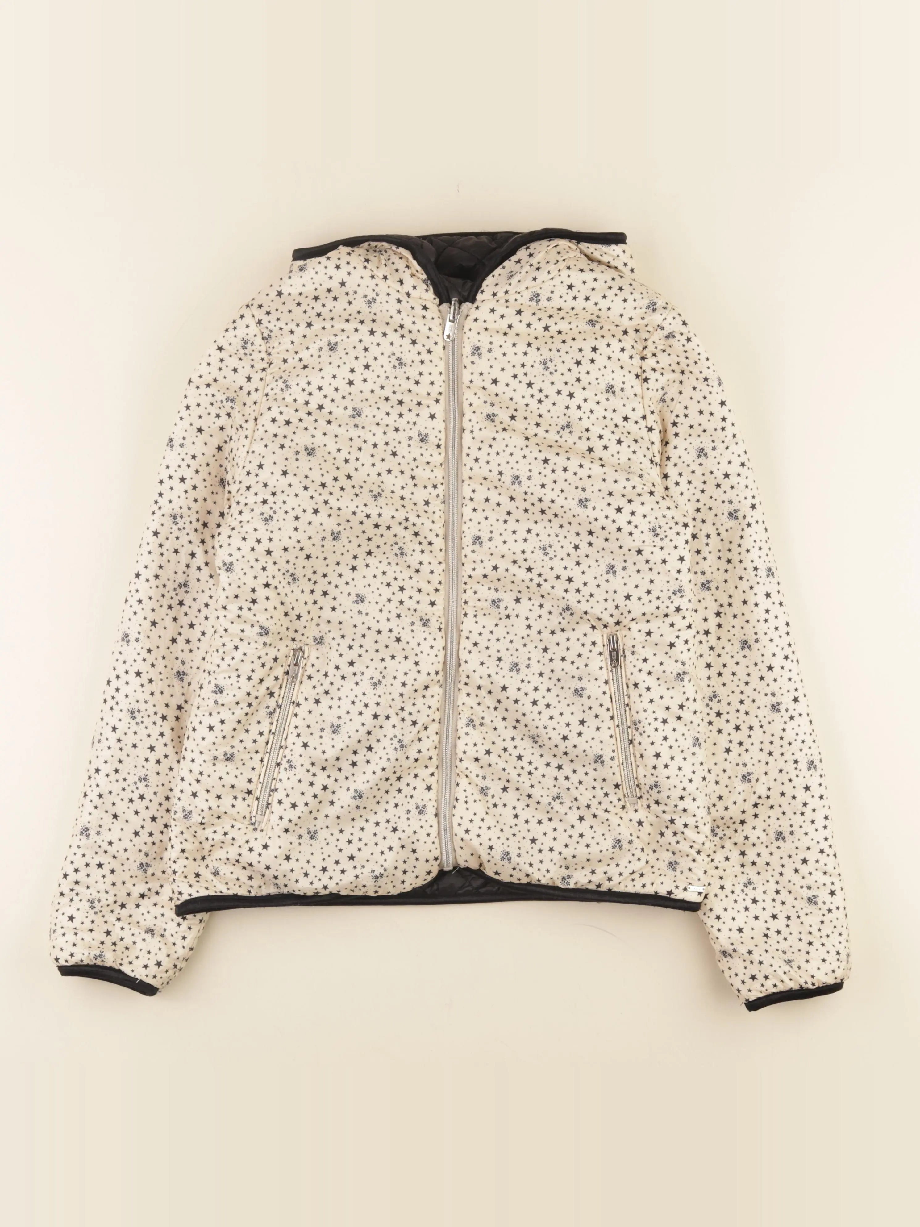 IKKS - doudoune réversible noir, beige - 12 ans