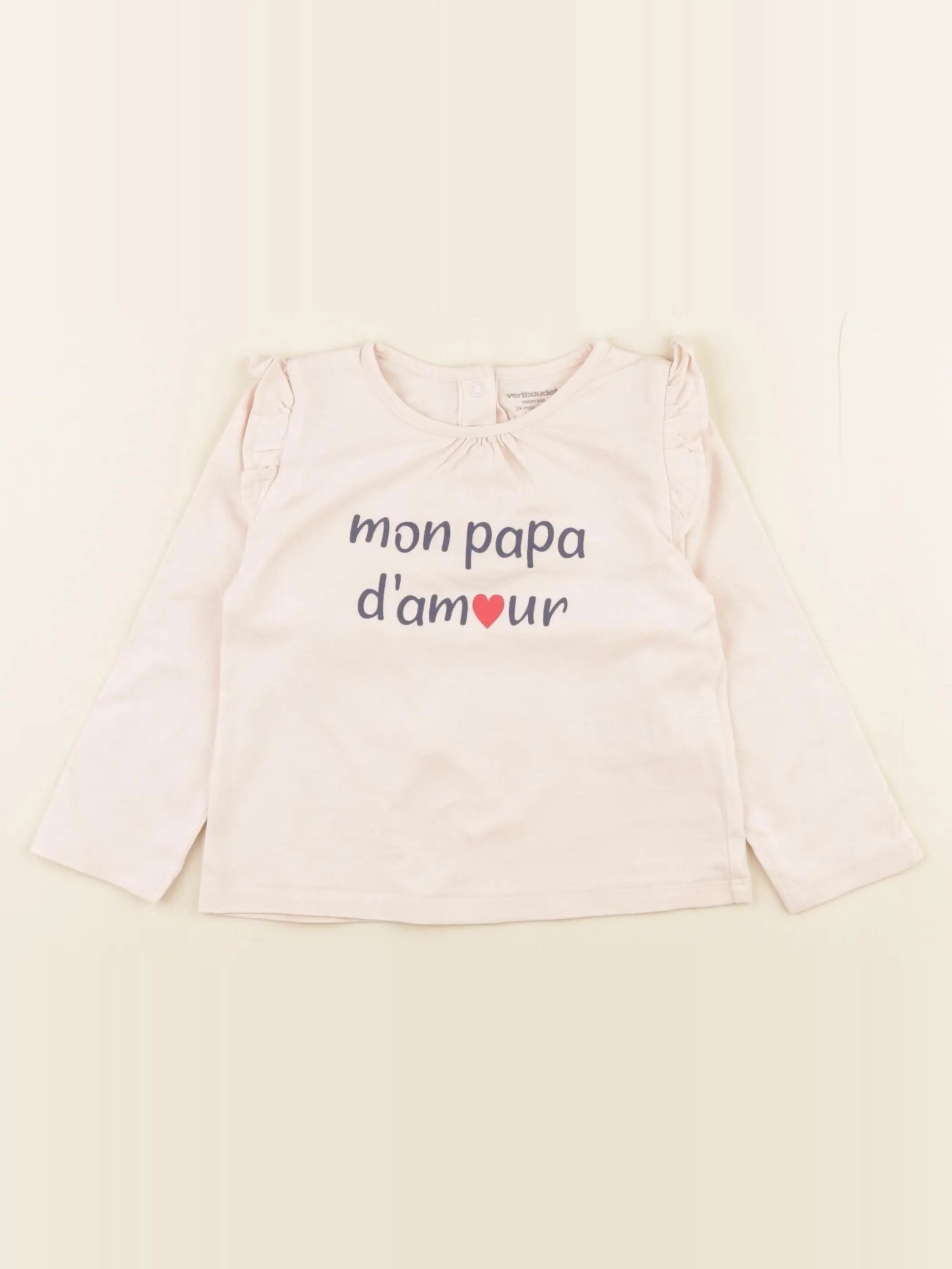 Vertbaudet - tee-shirt rose - 24 mois