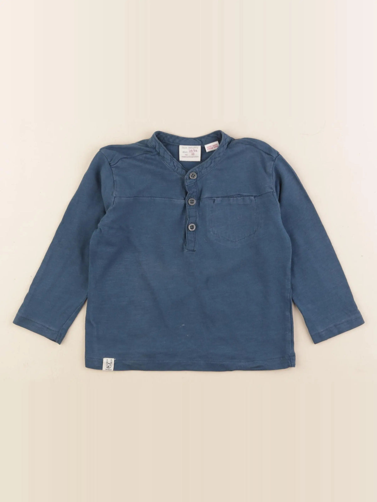 Zara - tee-shirt bleu - 18/24 mois