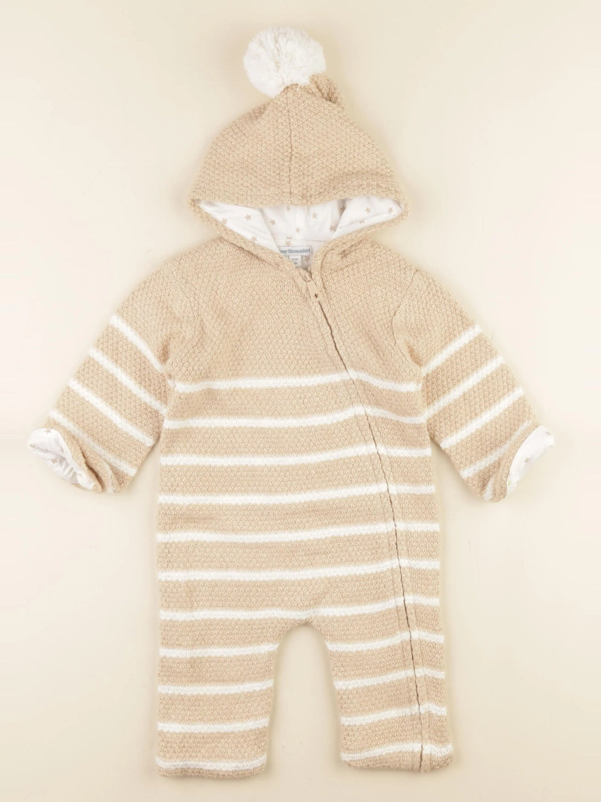 Vertbaudet - combinaison beige - 18 mois