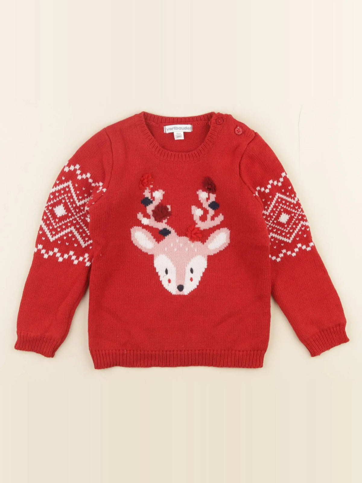 Vertbaudet - pull rouge - 2 ans