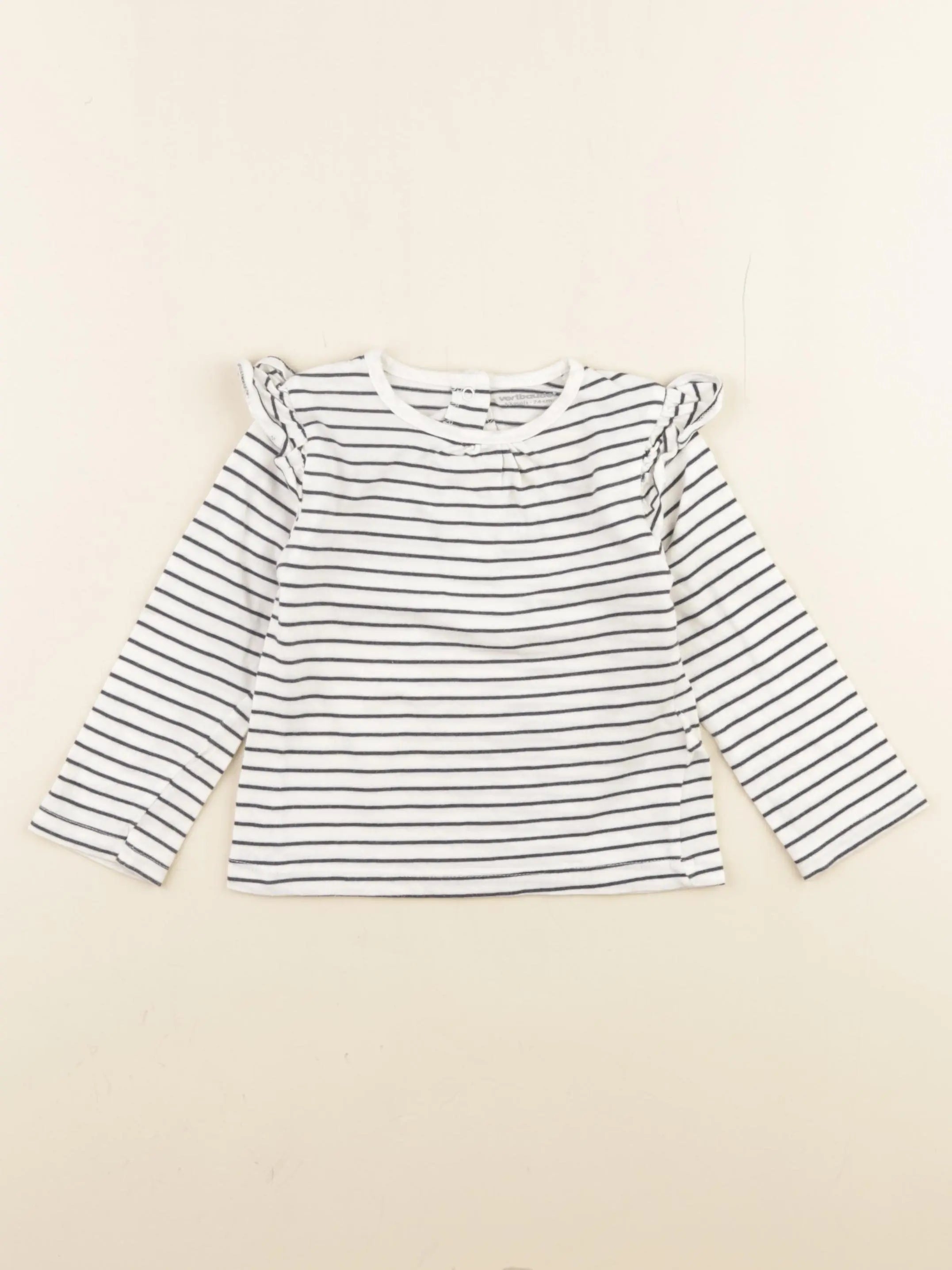 Vertbaudet - tee-shirt bleu - 12 mois