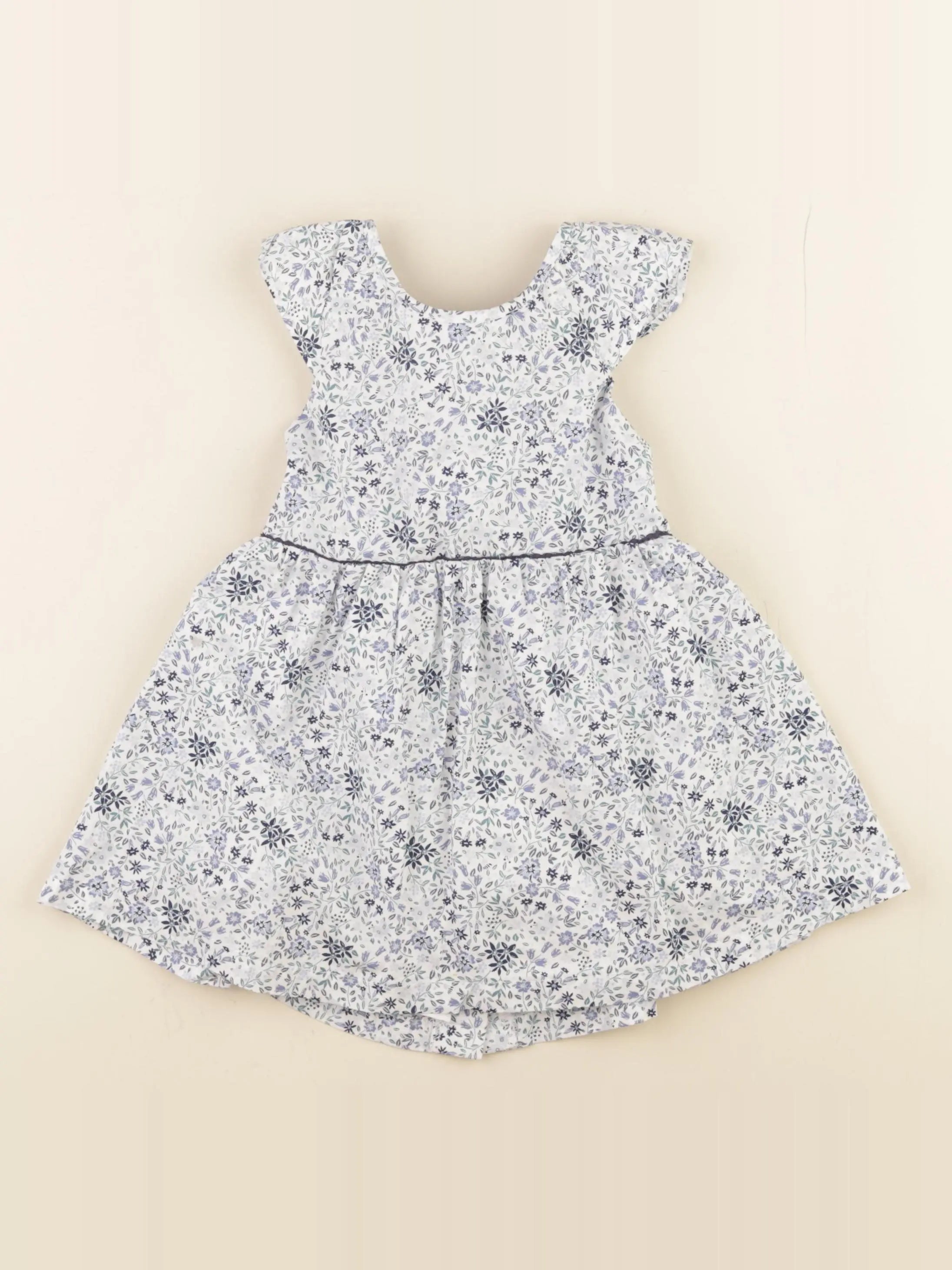 Vertbaudet - robe blanc, bleu - 24 mois