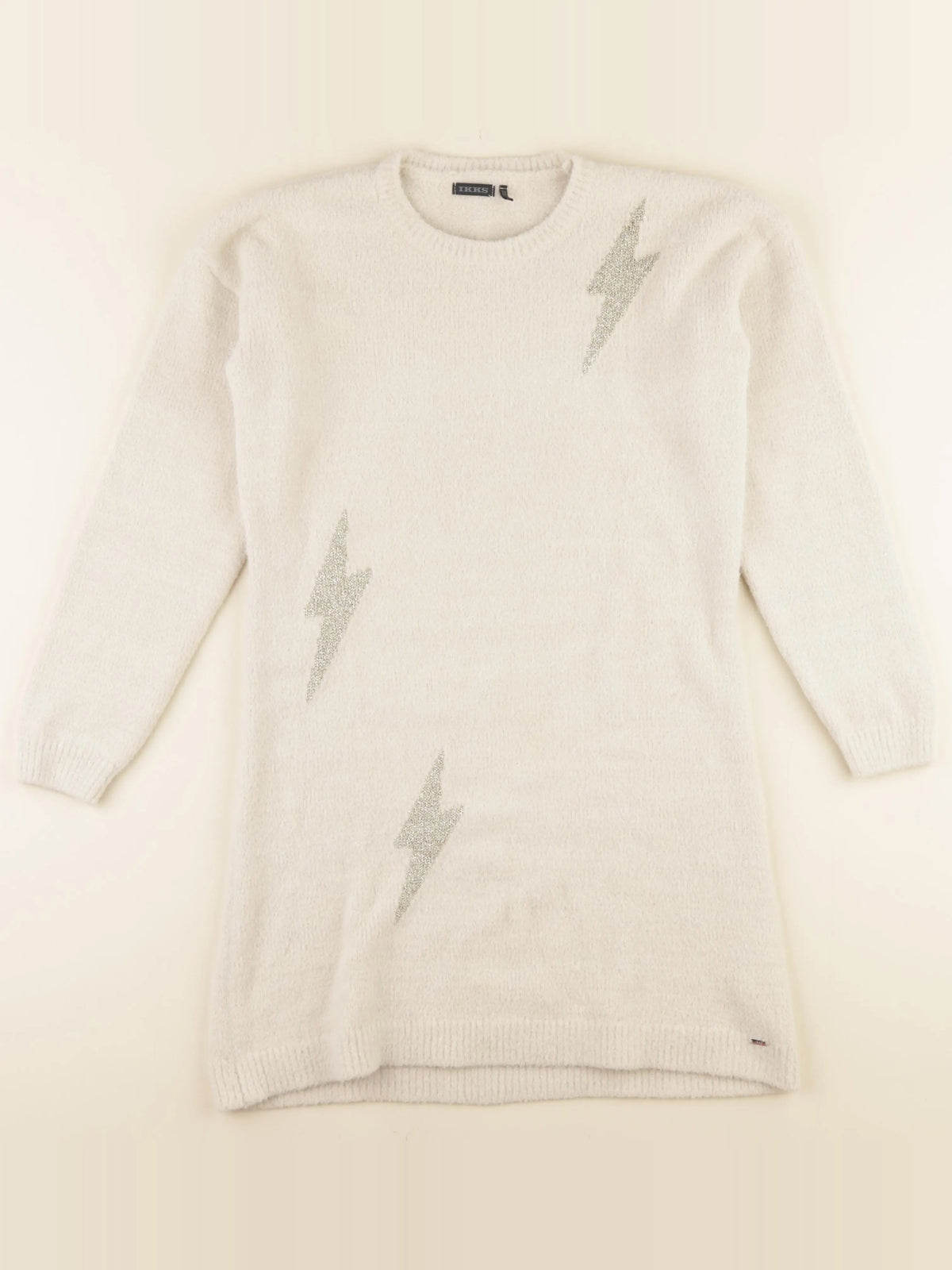 IKKS - robe imprimé au dos beige, or - 10 ans