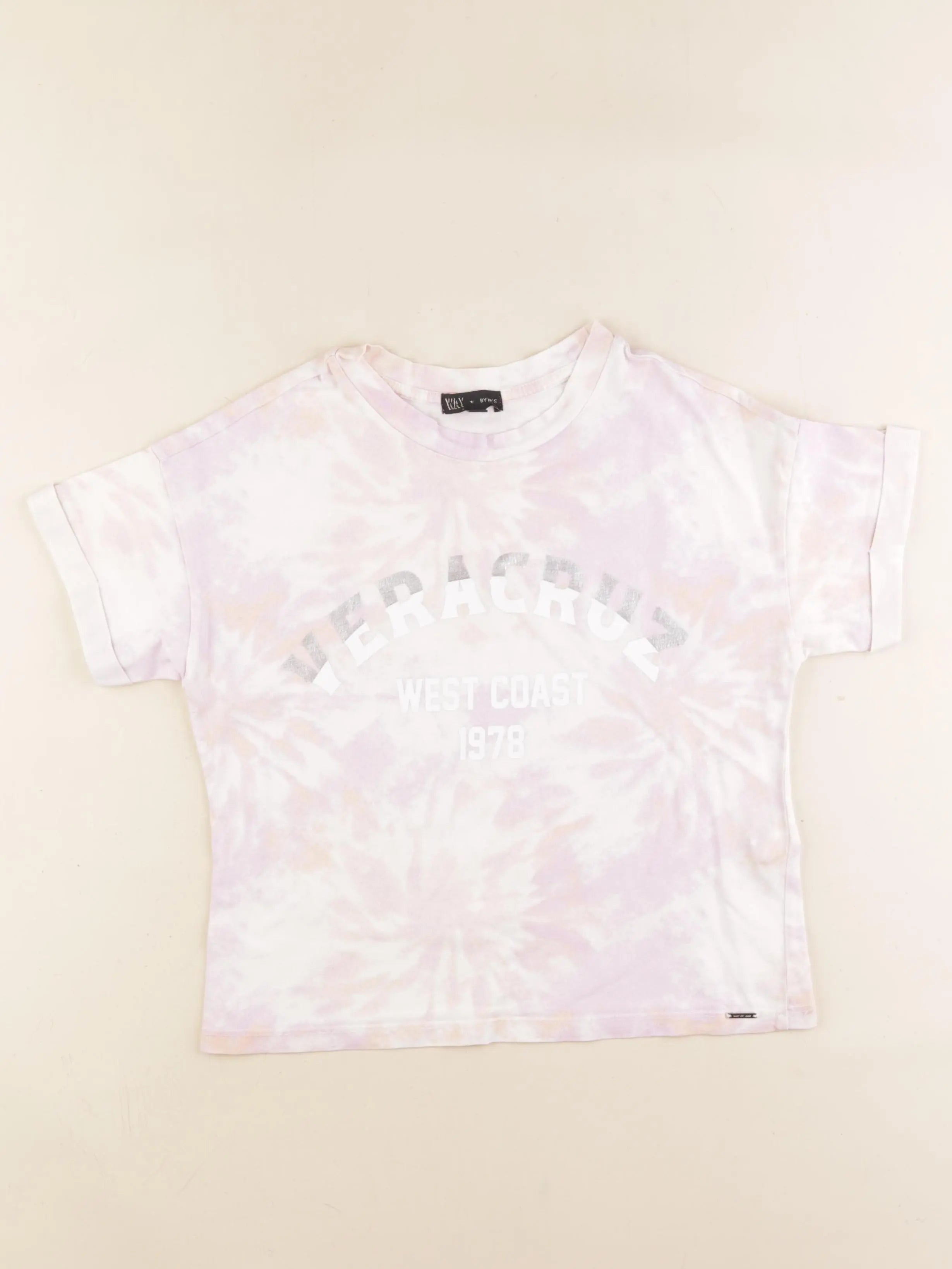 IKKS - tee-shirt blanc, rose, argent - 10 ans