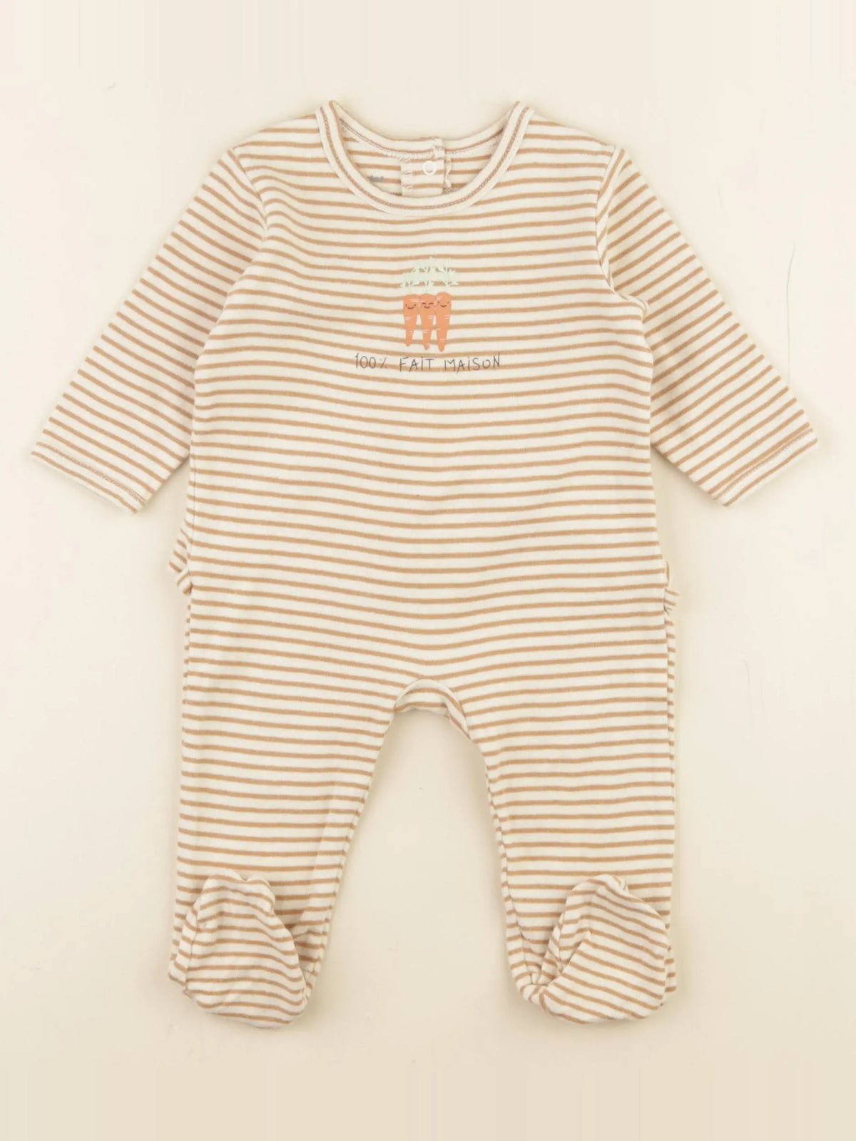 Vertbaudet - pyjama coton marron - 6 mois