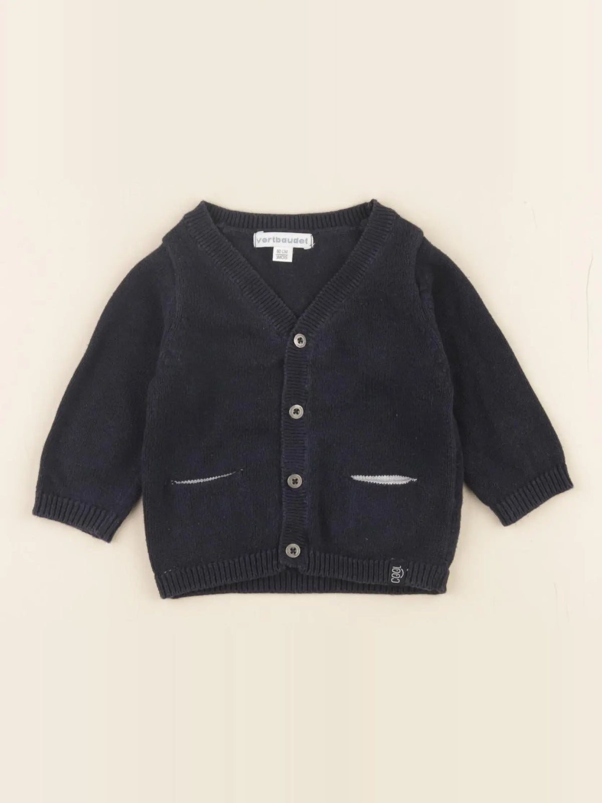 Vertbaudet - gilet bleu - 3 mois