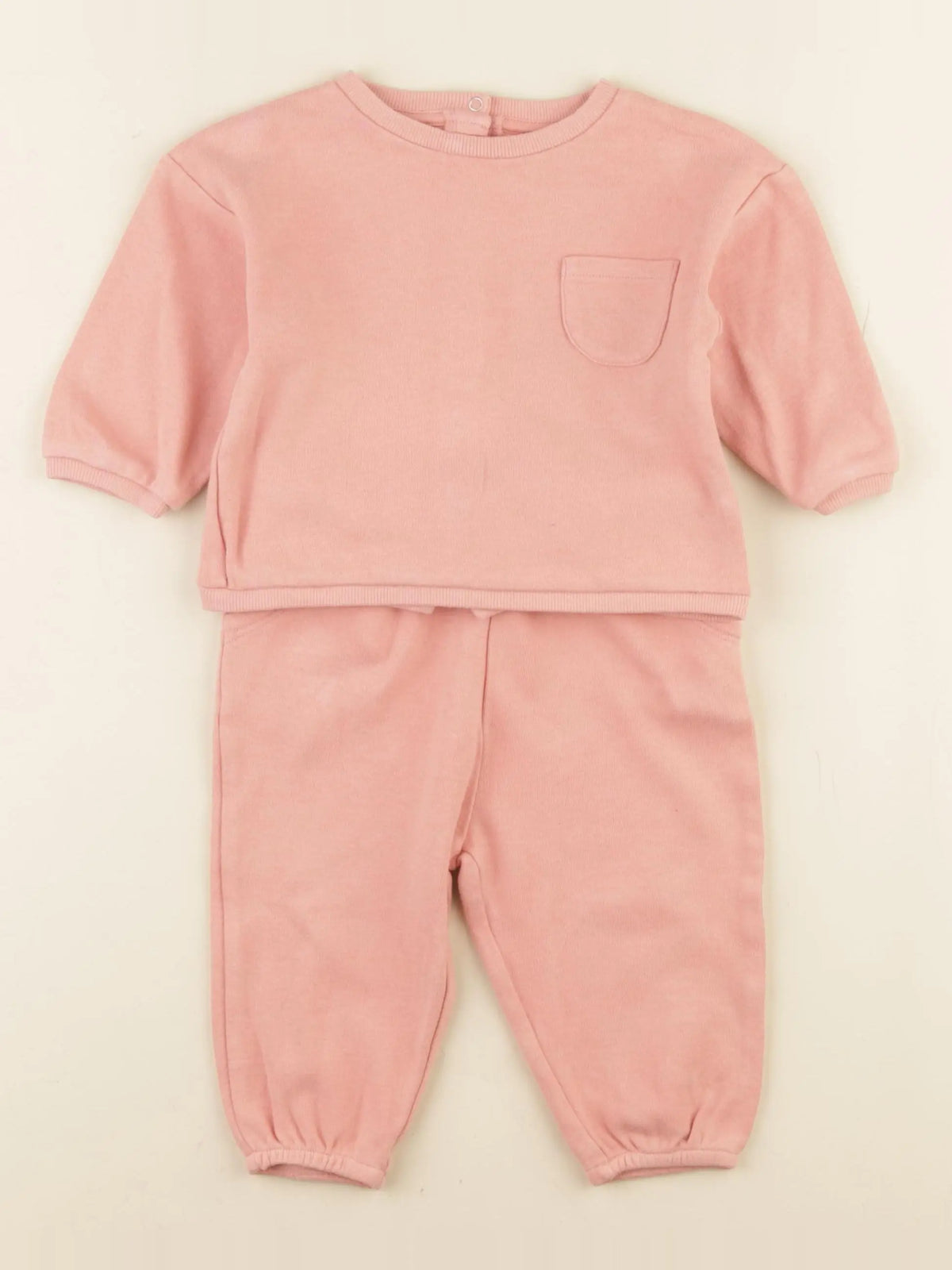 Vertbaudet - ensemble rose - 9 mois