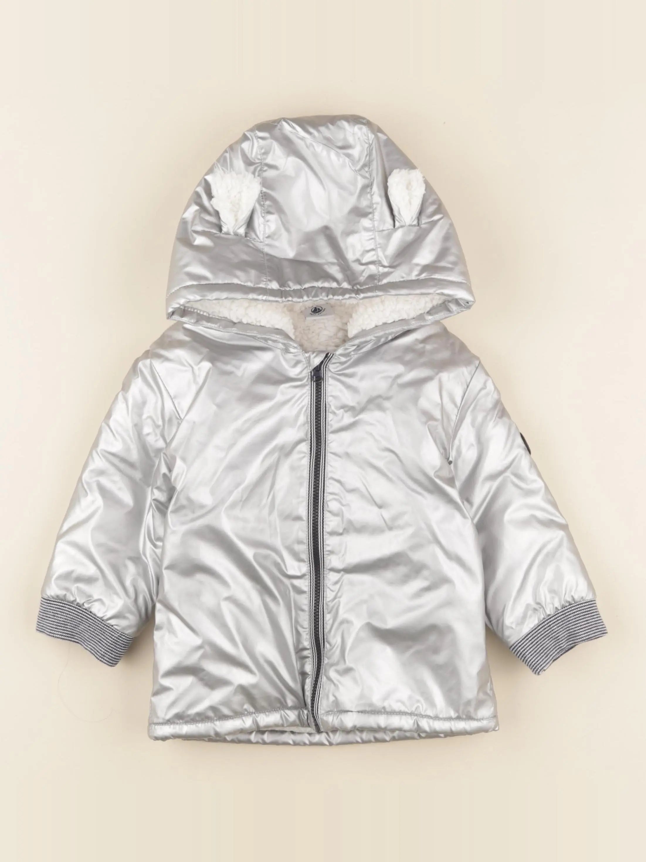Petit Bateau - veste doublé argent - 18 mois