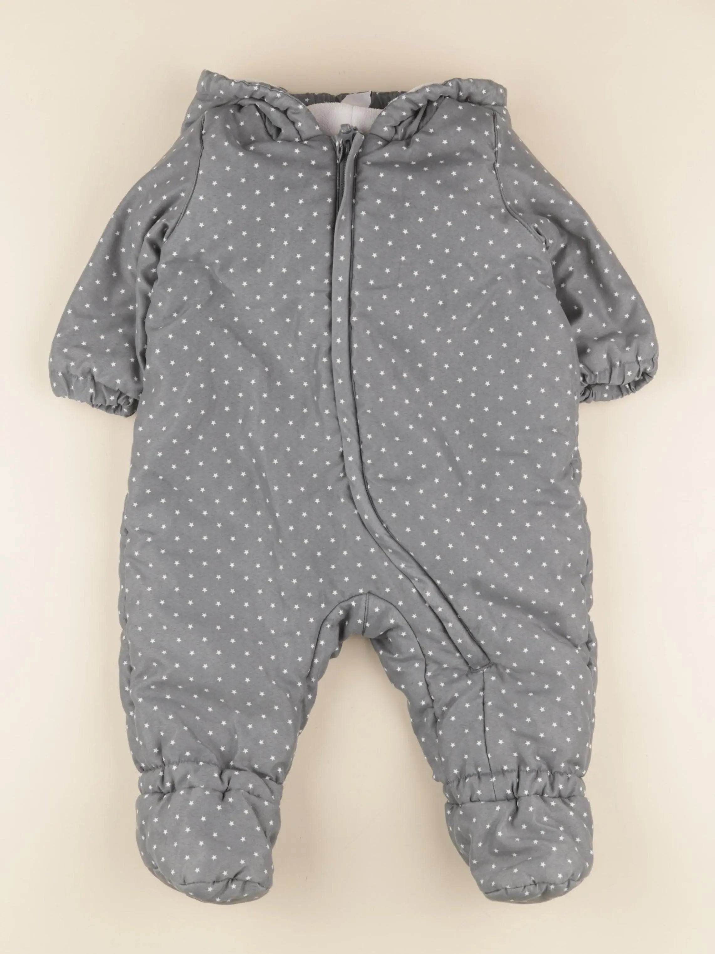 Petit Bateau - combi-pilote gris - 12 mois