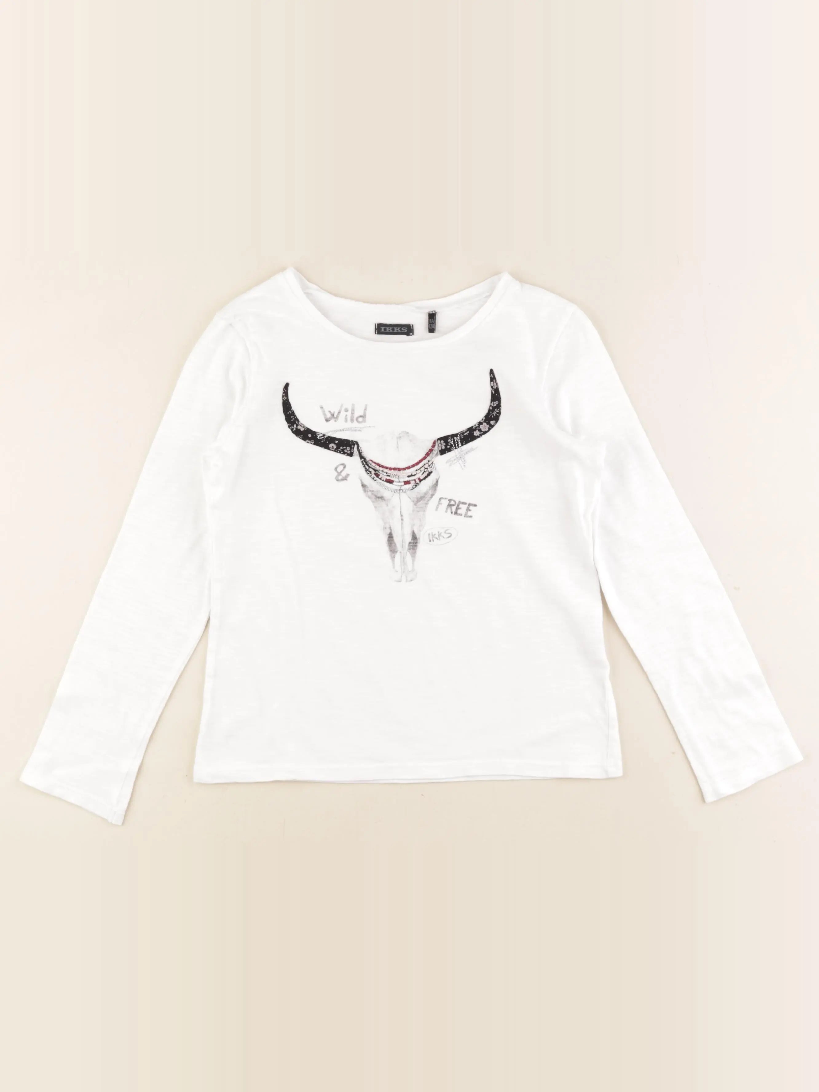 IKKS - tee-shirt blanc - 8 ans