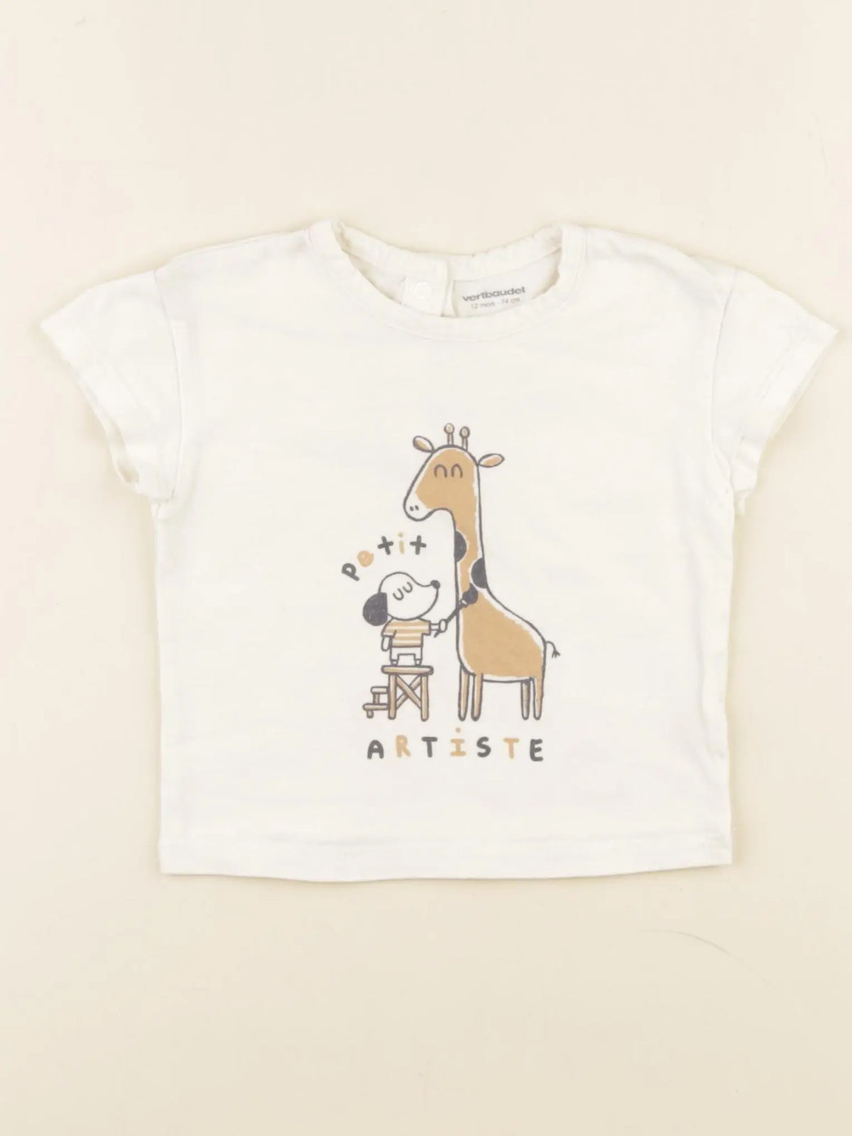 Vertbaudet - tee-shirt blanc - 12 mois