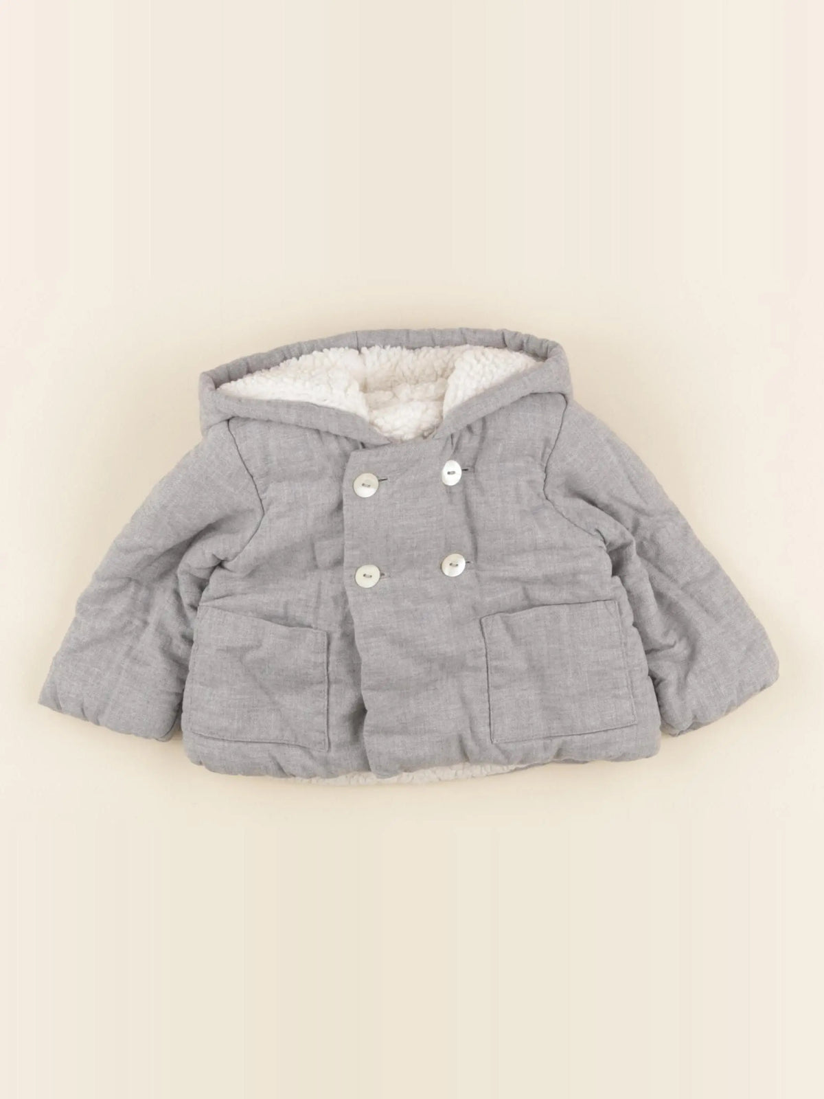Jacadi - veste doublé gris - 6 mois