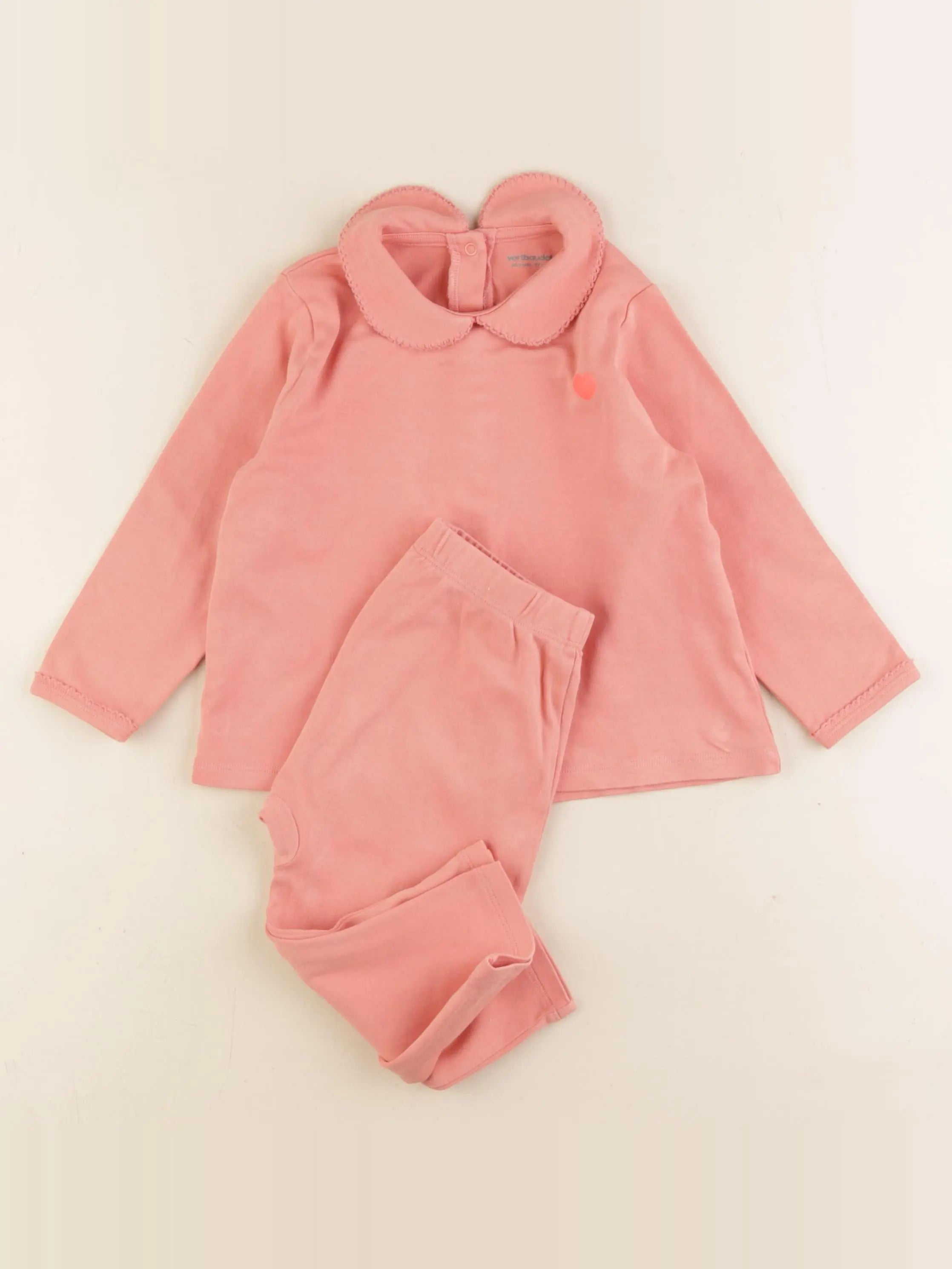Vertbaudet - pyjama coton rose - 36 mois