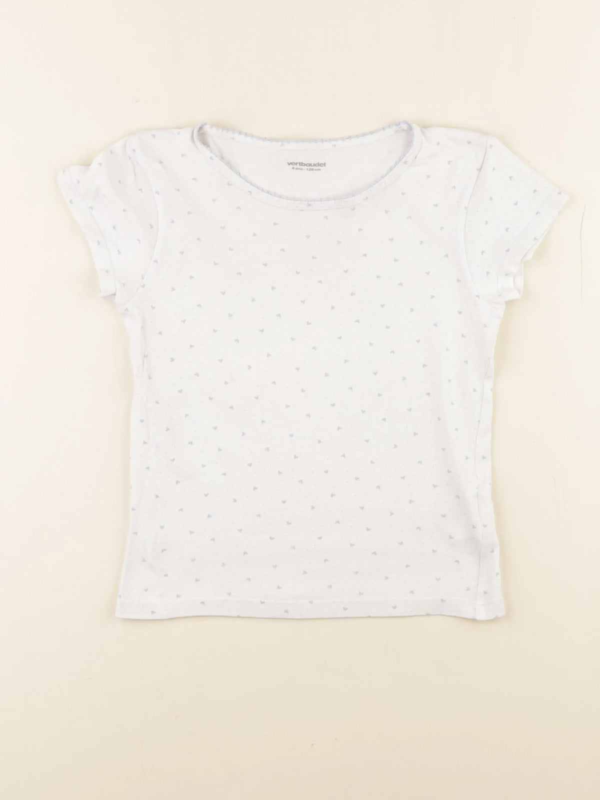 Vertbaudet - maillot de corps blanc, bleu - 8 ans