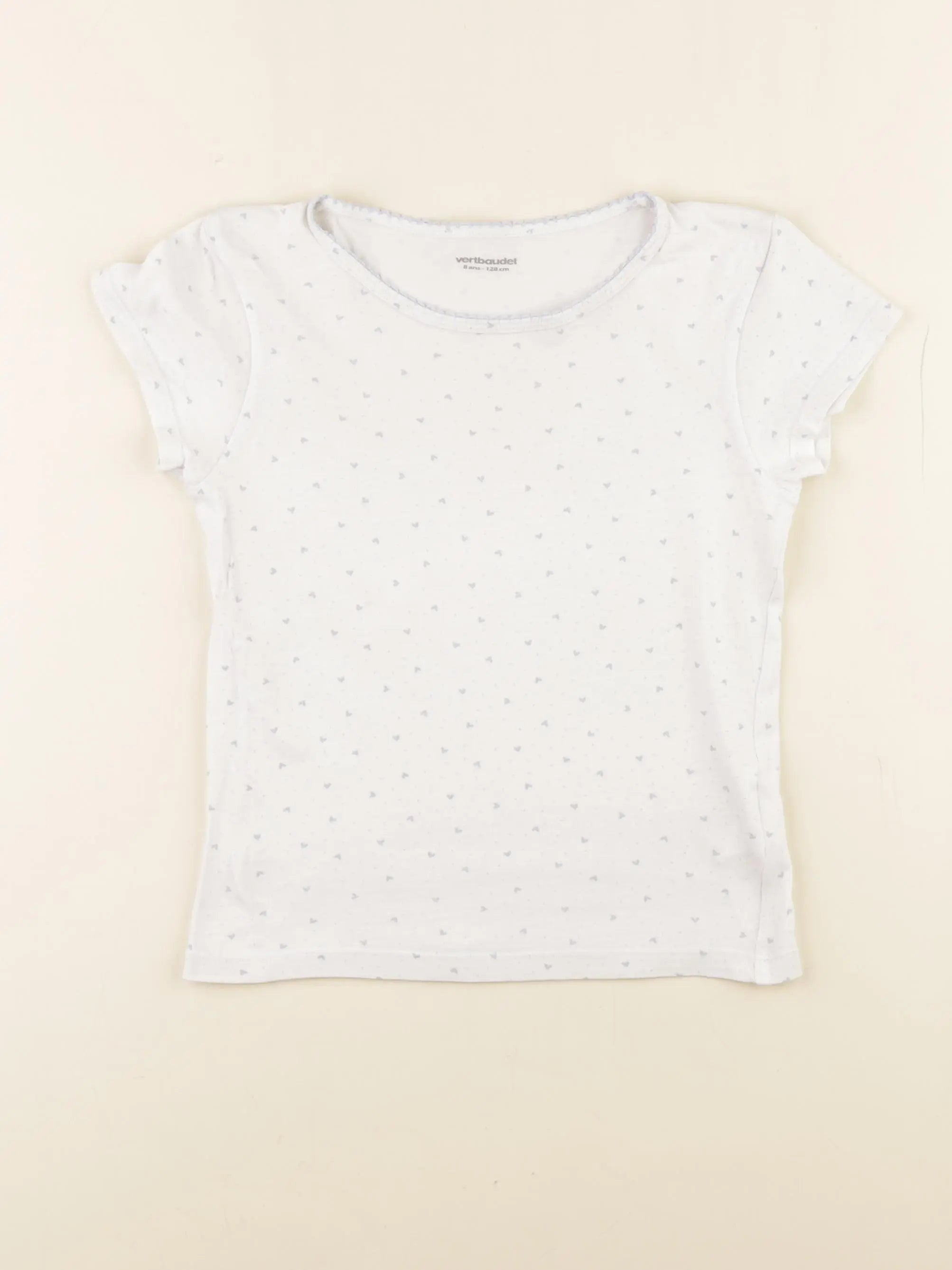 Vertbaudet - maillot de corps blanc, bleu - 8 ans