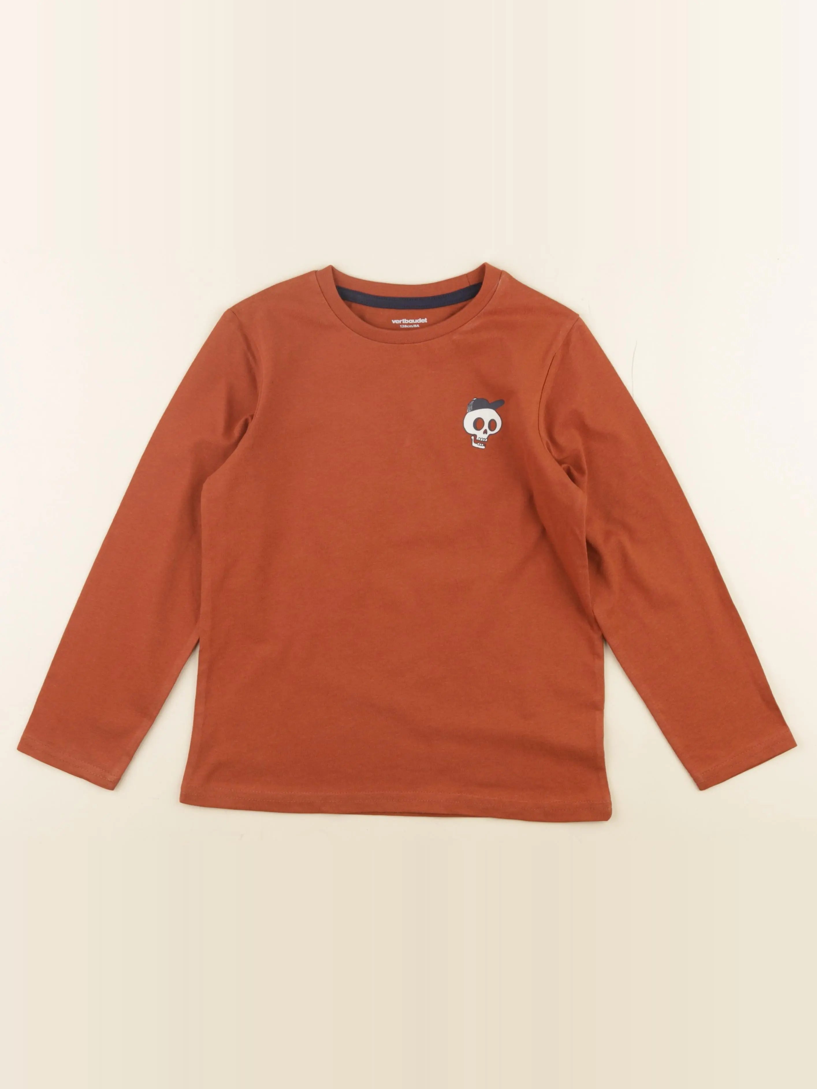 Vertbaudet - tee-shirt marron - 8 ans