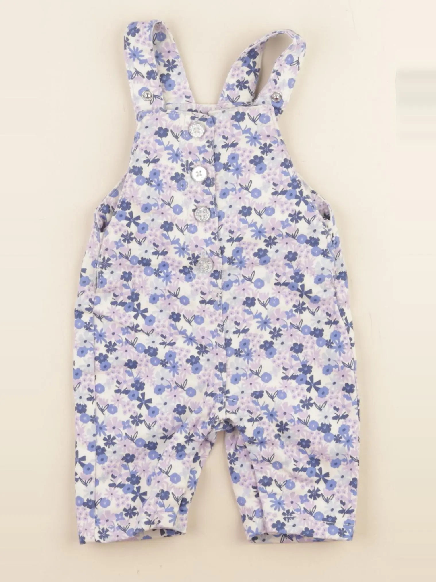 Tape à l'oeil - salopette bleu, violet - 3 mois