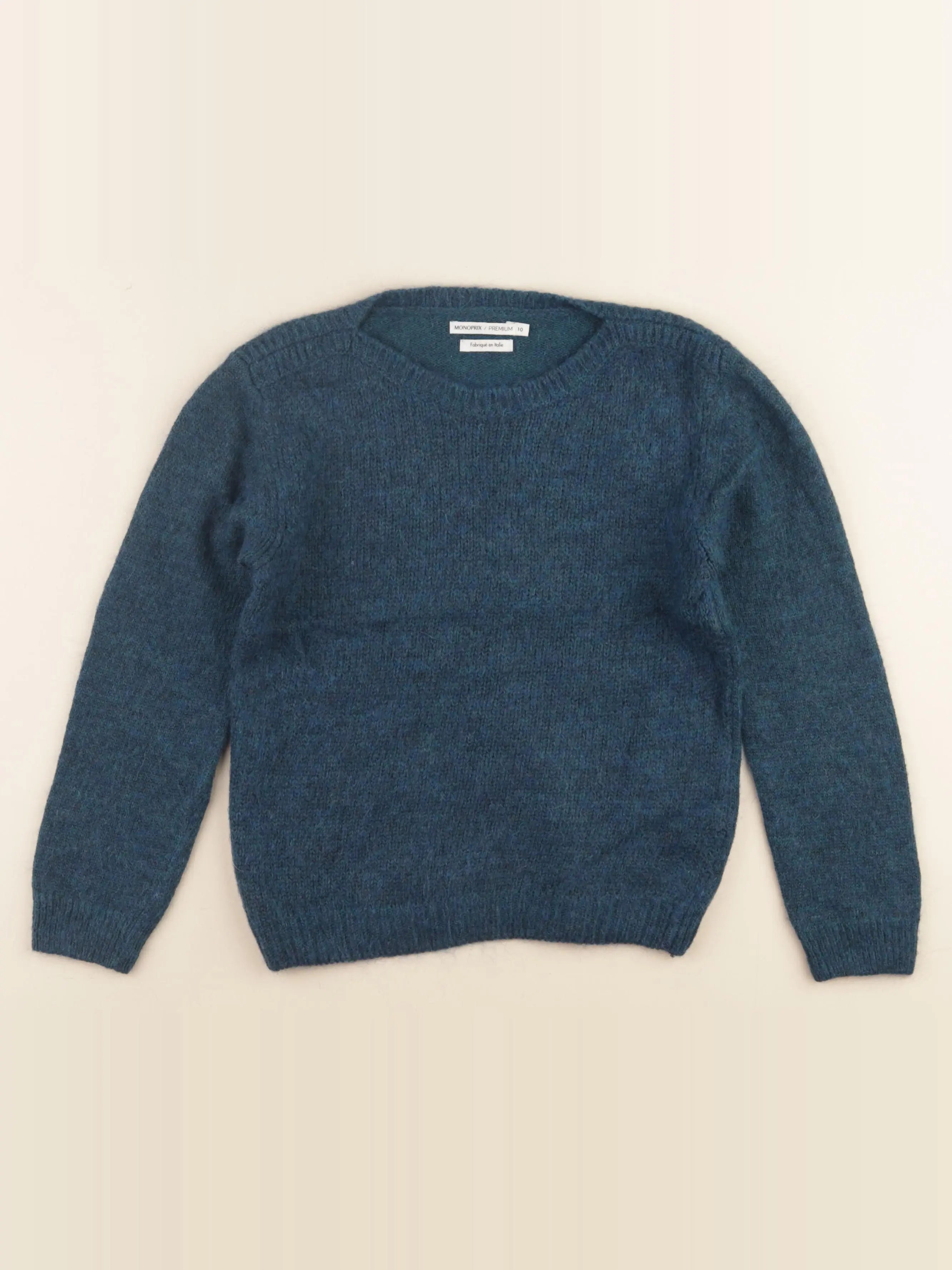 Monoprix - pull bleu, vert - 10 ans