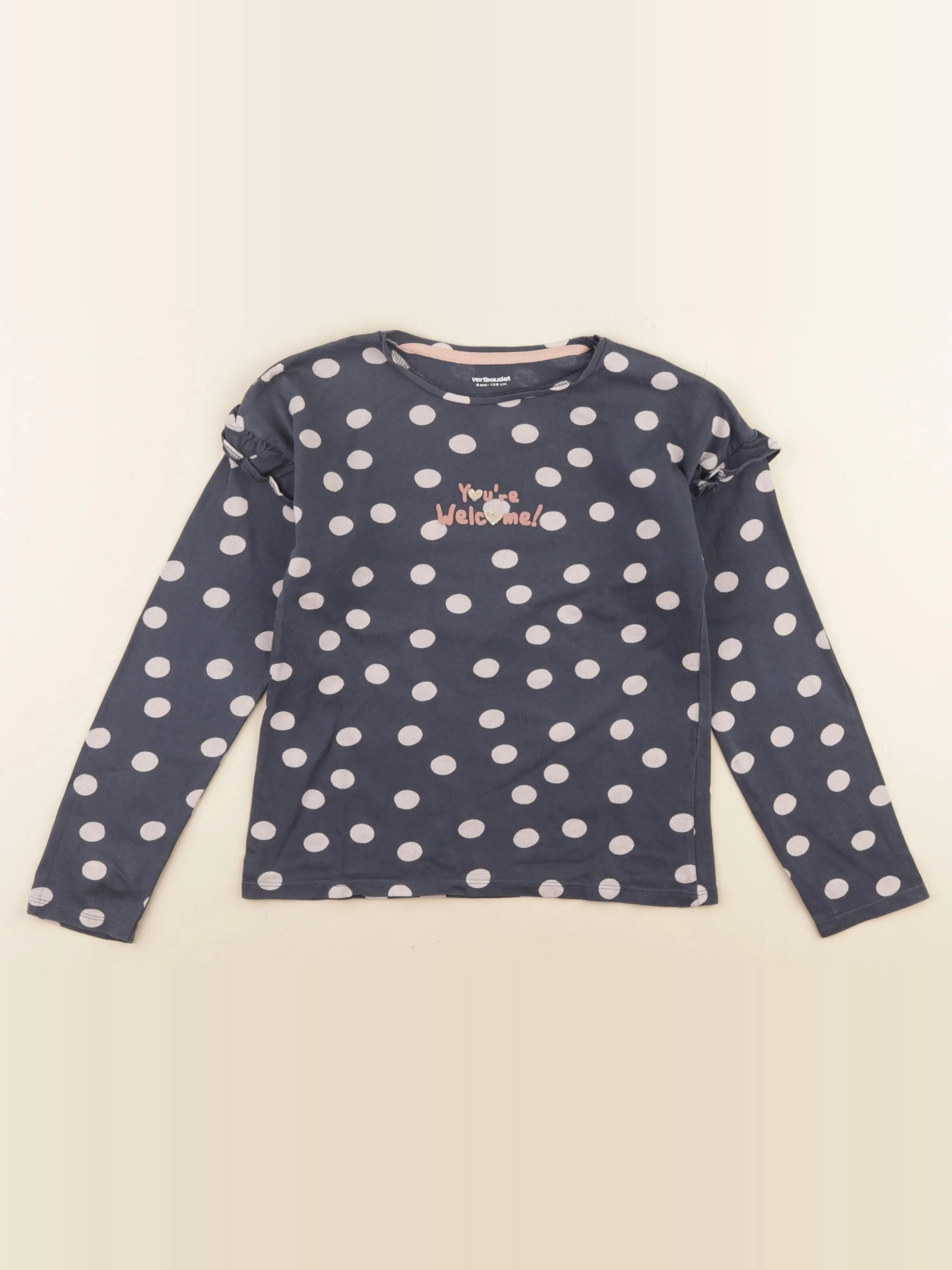 Vertbaudet - tee-shirt bleu - 8 ans