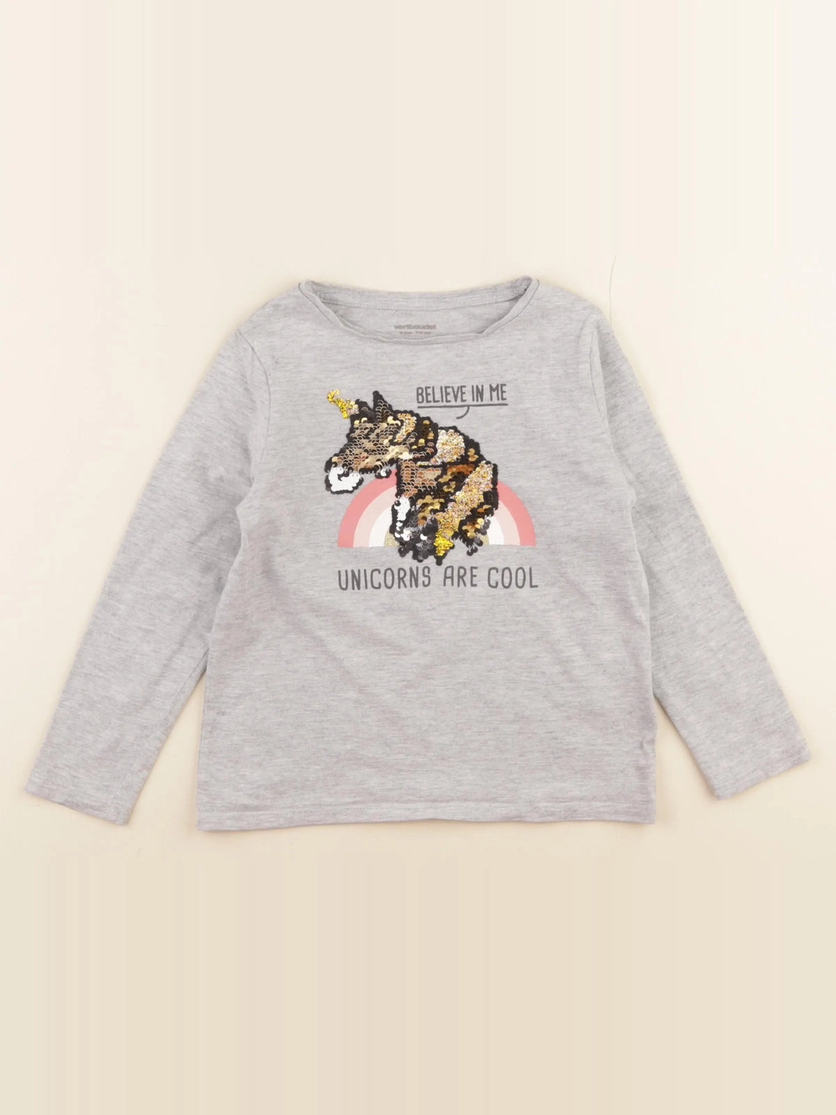 Vertbaudet - tee-shirt gris - 6 ans