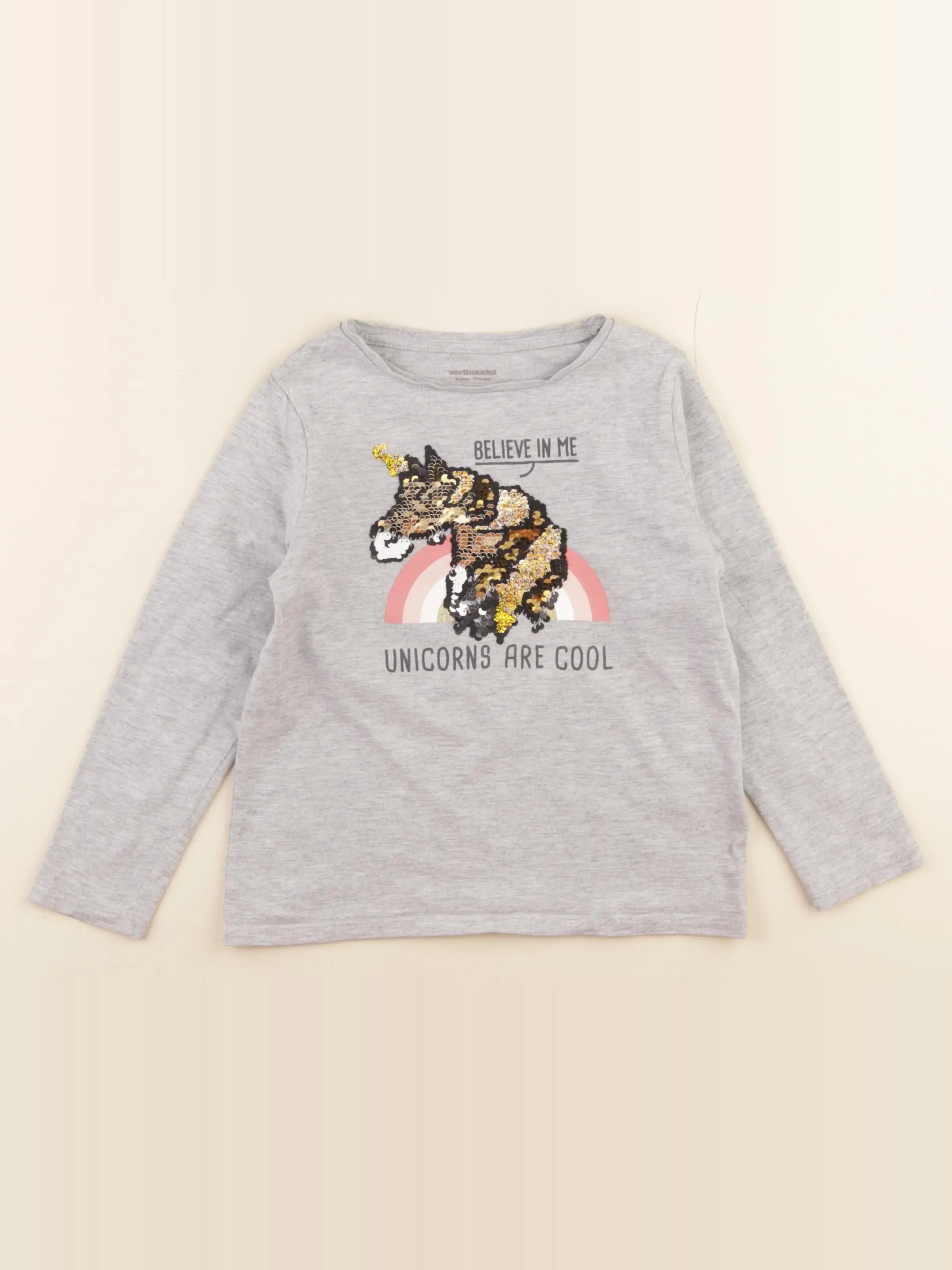 Vertbaudet - tee-shirt gris - 6 ans